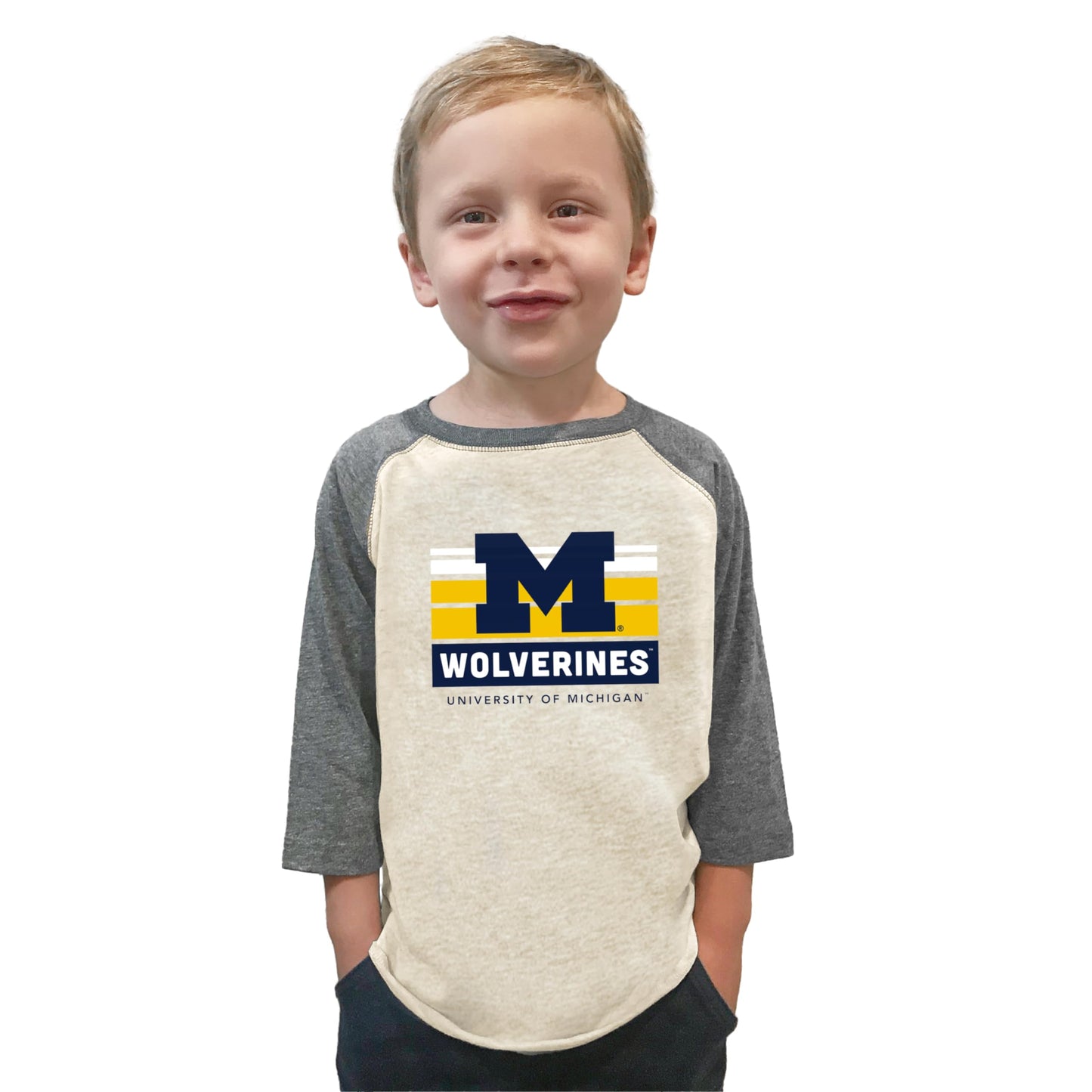 Little King NCAA Boys Toddler 3/4 Raglan T-Shirt-Team Logo Toddler