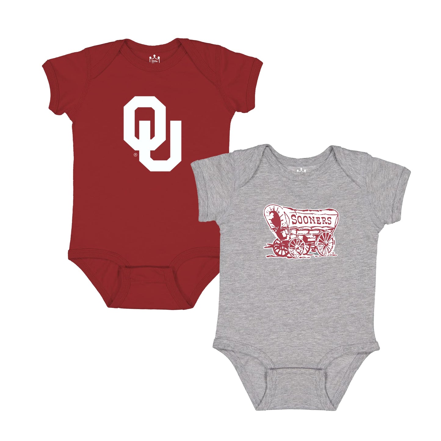 Little King NCAA Onesie 2 Pack Short Sleeve-100% Cotton Infants