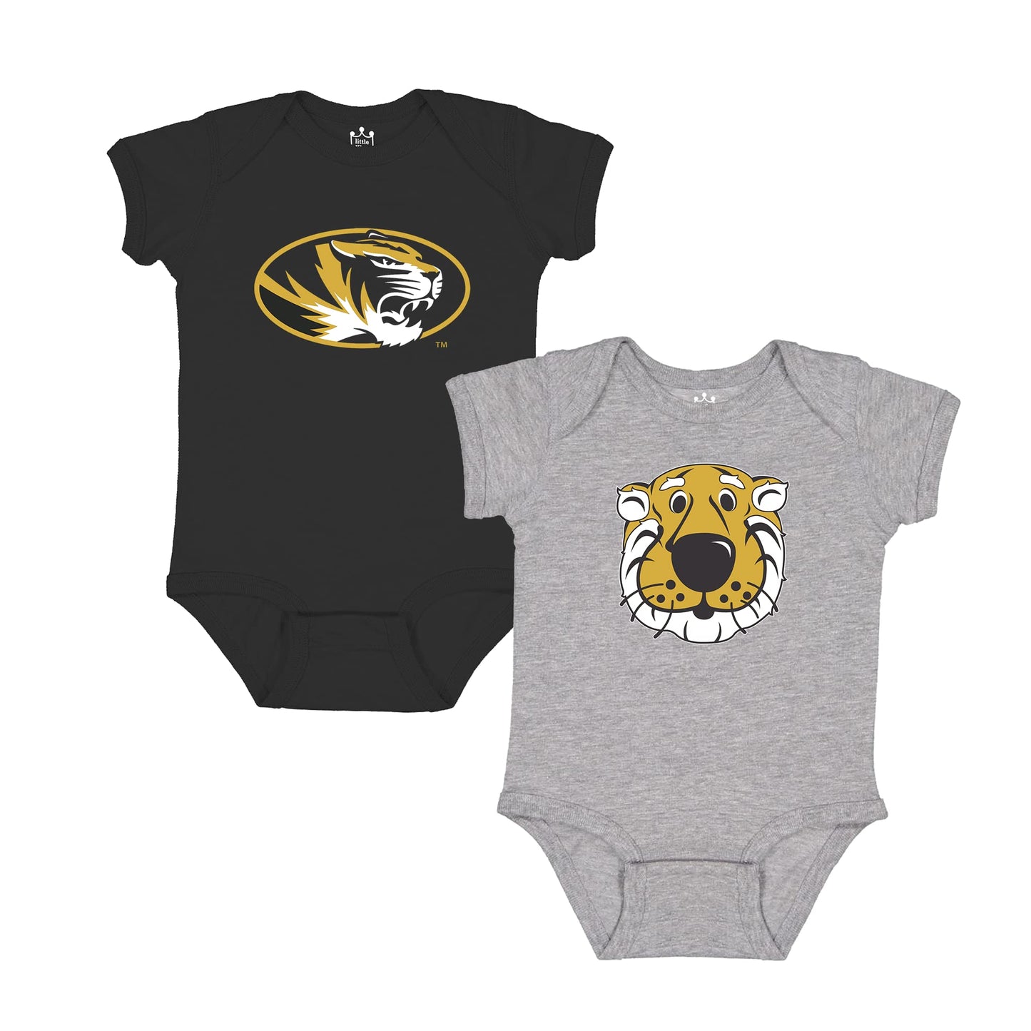 Little King NCAA Onesie 2 Pack Short Sleeve-100% Cotton Infants