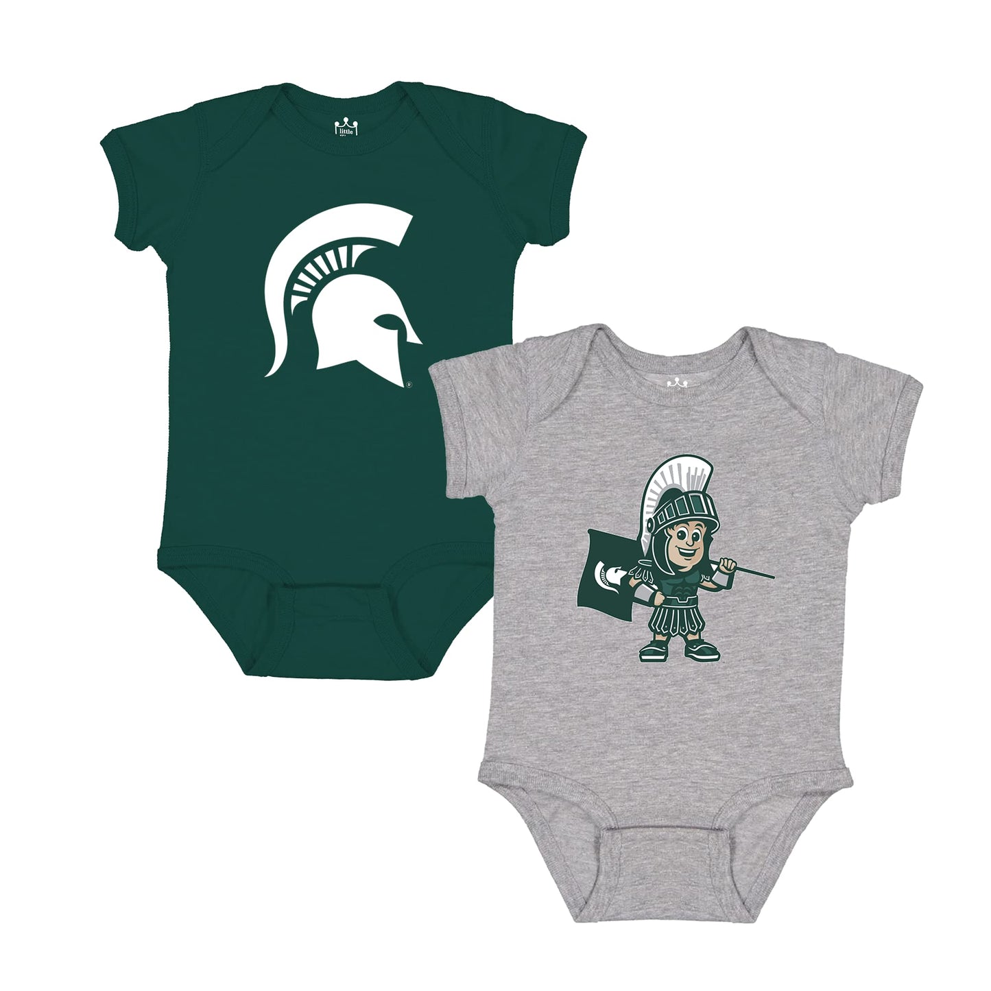 Little King NCAA Onesie 2 Pack Short Sleeve-100% Cotton Infants