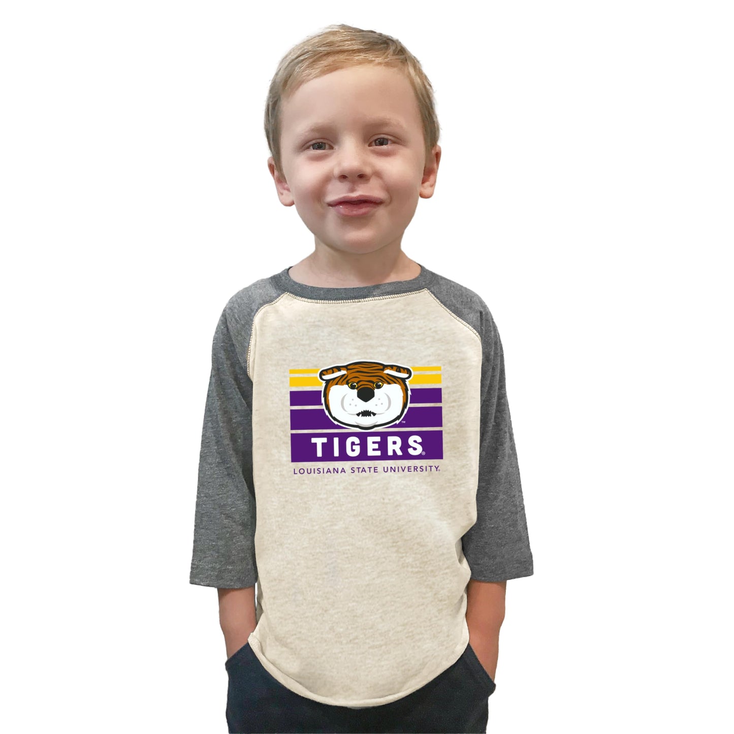 Little King NCAA Boys Toddler 3/4 Raglan T-Shirt-Team Logo Toddler