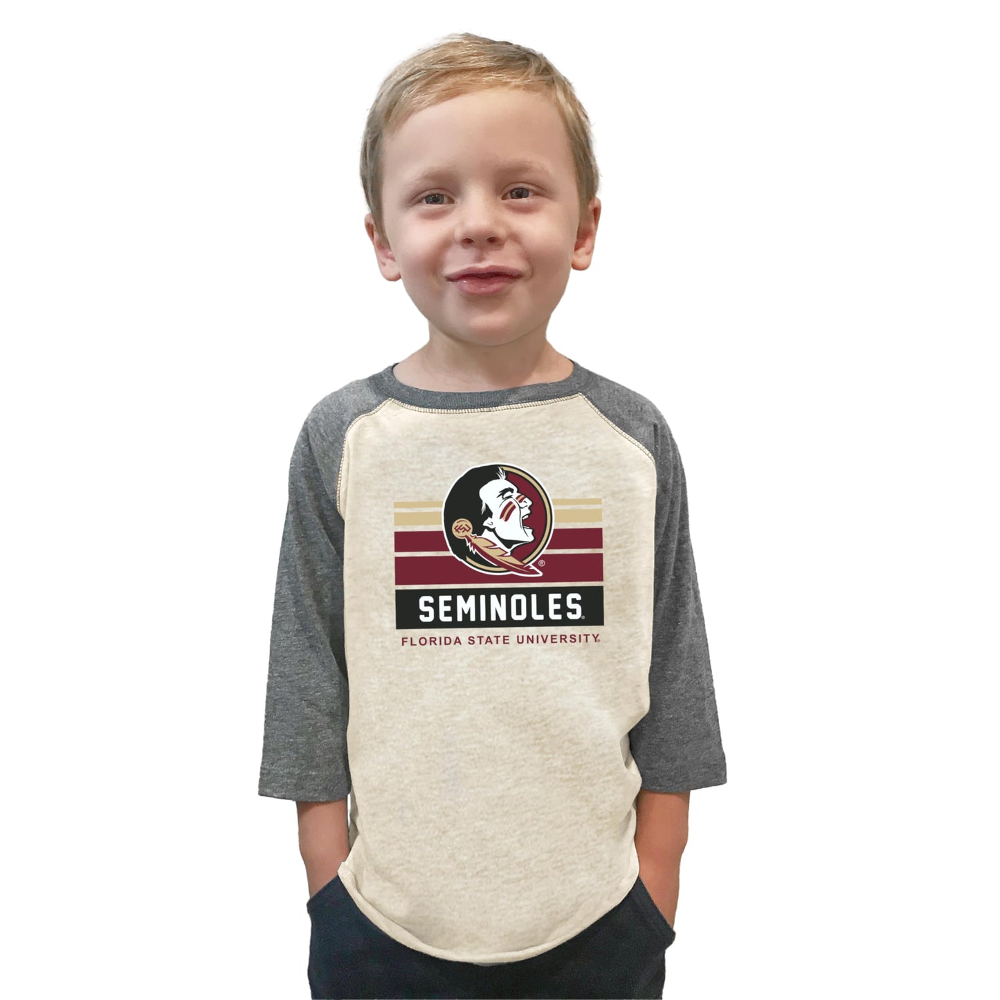 Little King NCAA Boys Toddler 3/4 Raglan T-Shirt-Team Logo Toddler