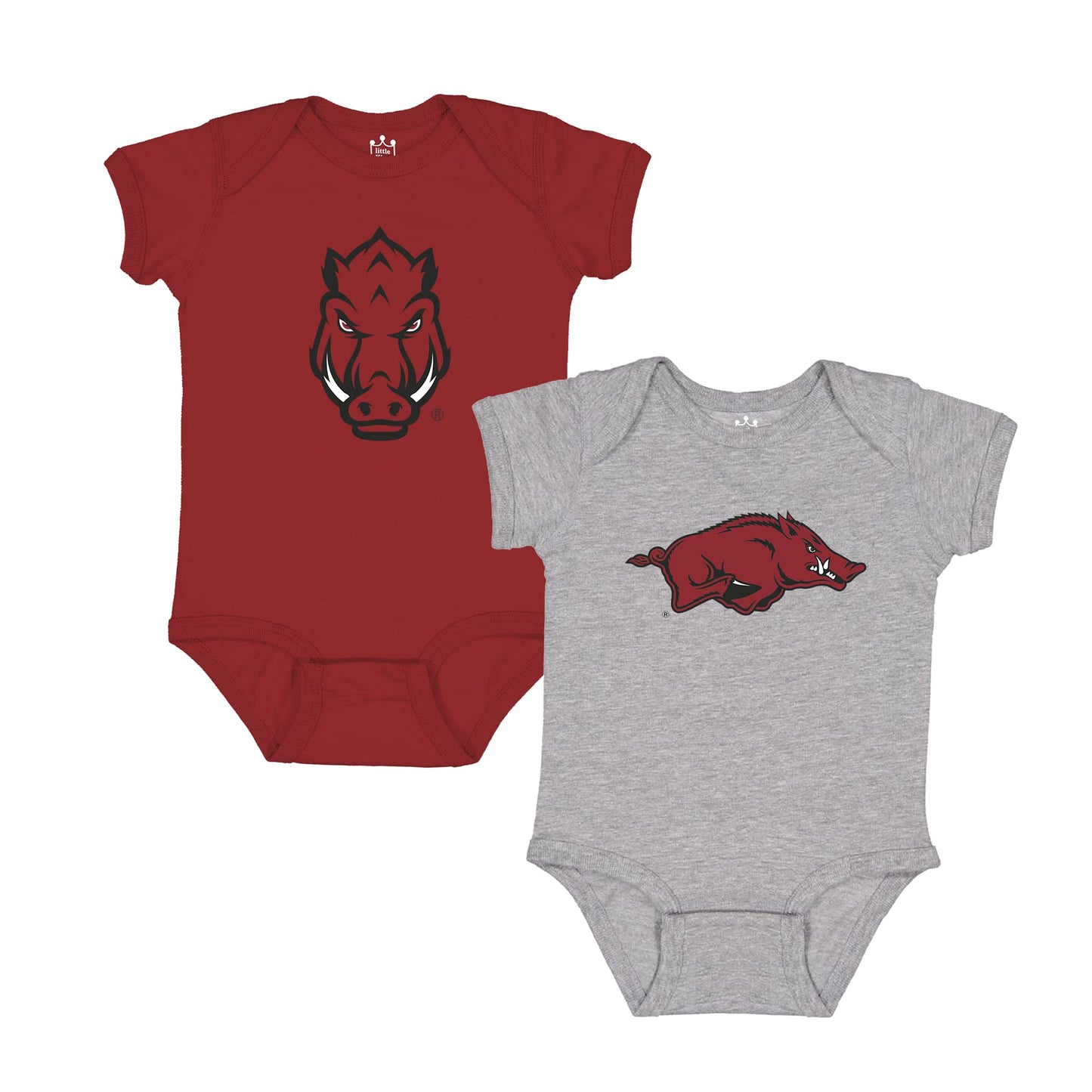 Little King NCAA Onesie 2 Pack Short Sleeve-100% Cotton Infants