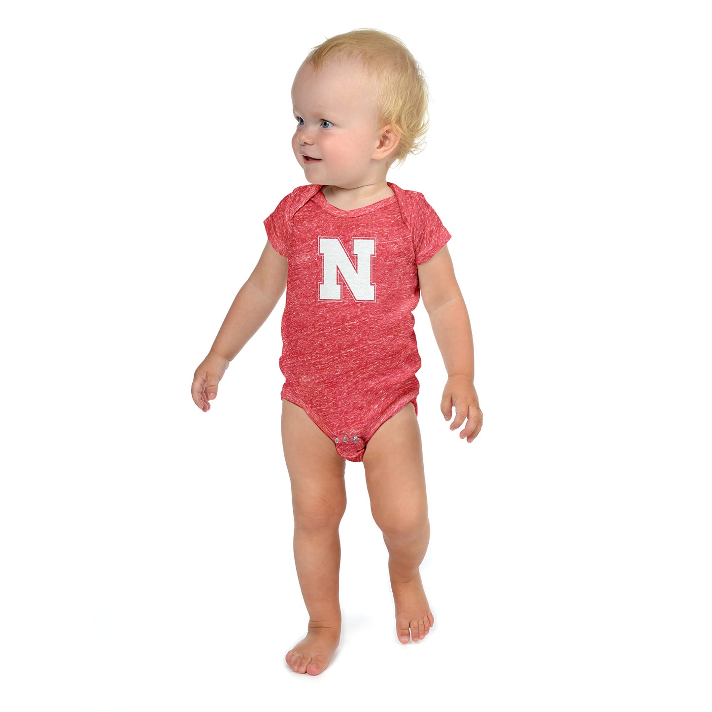 Little King NCAA Knobby Short Sleeve Romper Bodysuit-Big Logo