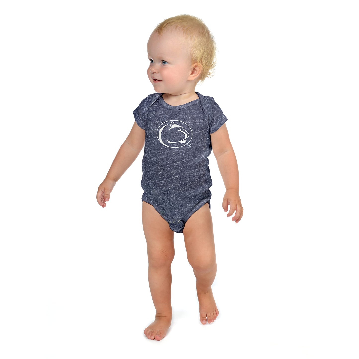 Little King NCAA Knobby Short Sleeve Romper Bodysuit-Big Logo