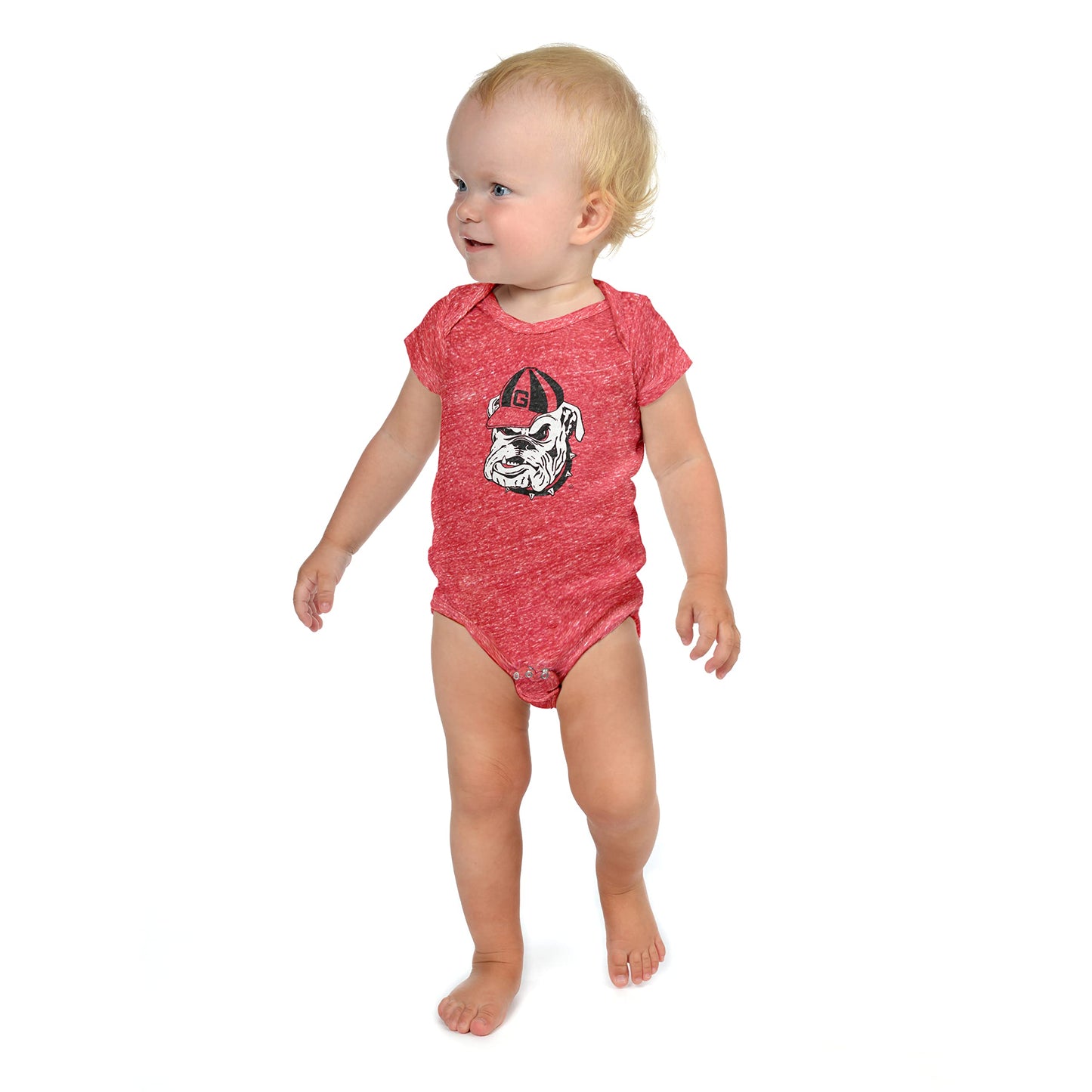 Little King NCAA Knobby Short Sleeve Romper Bodysuit-Big Logo