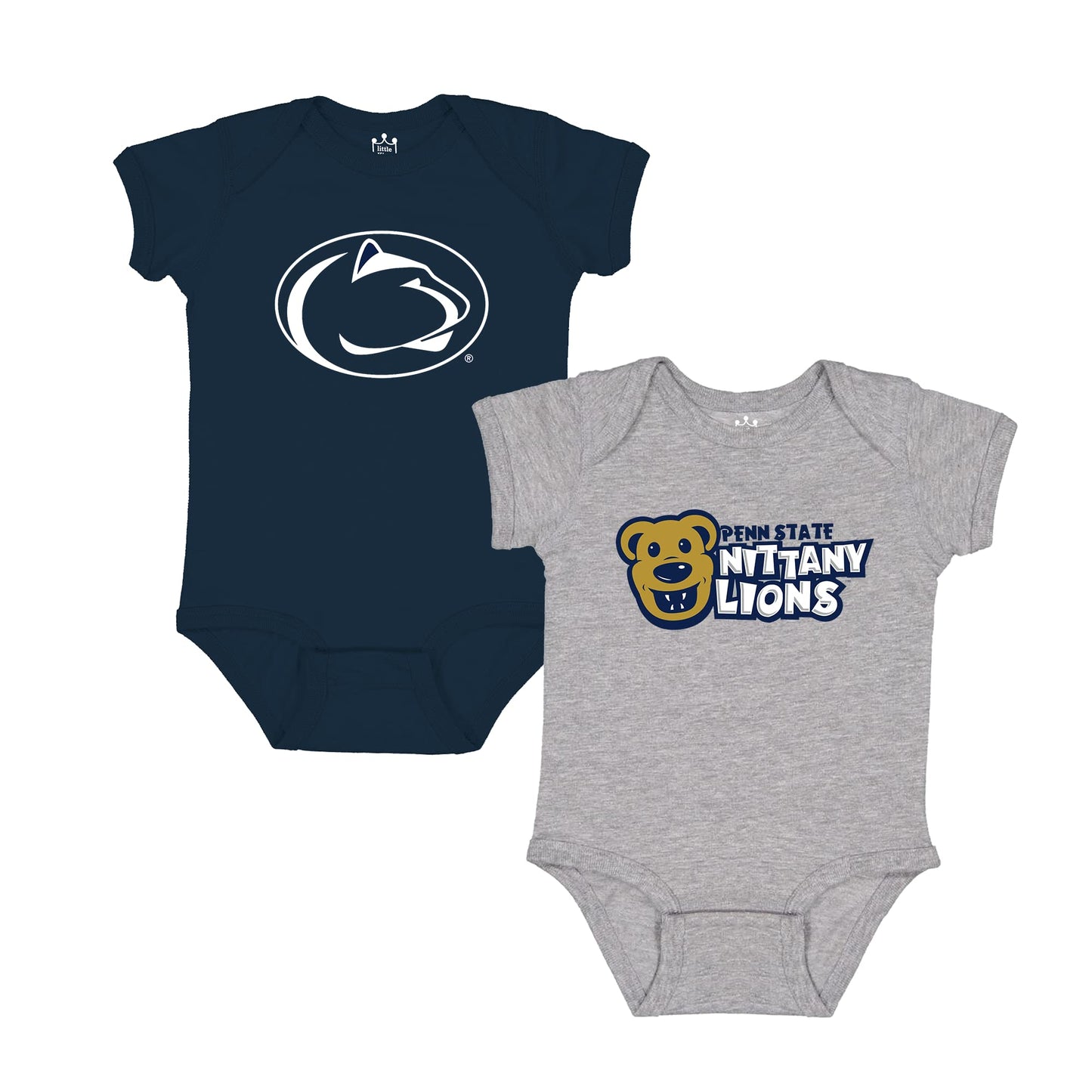 Little King NCAA Onesie 2 Pack Short Sleeve-100% Cotton Infants