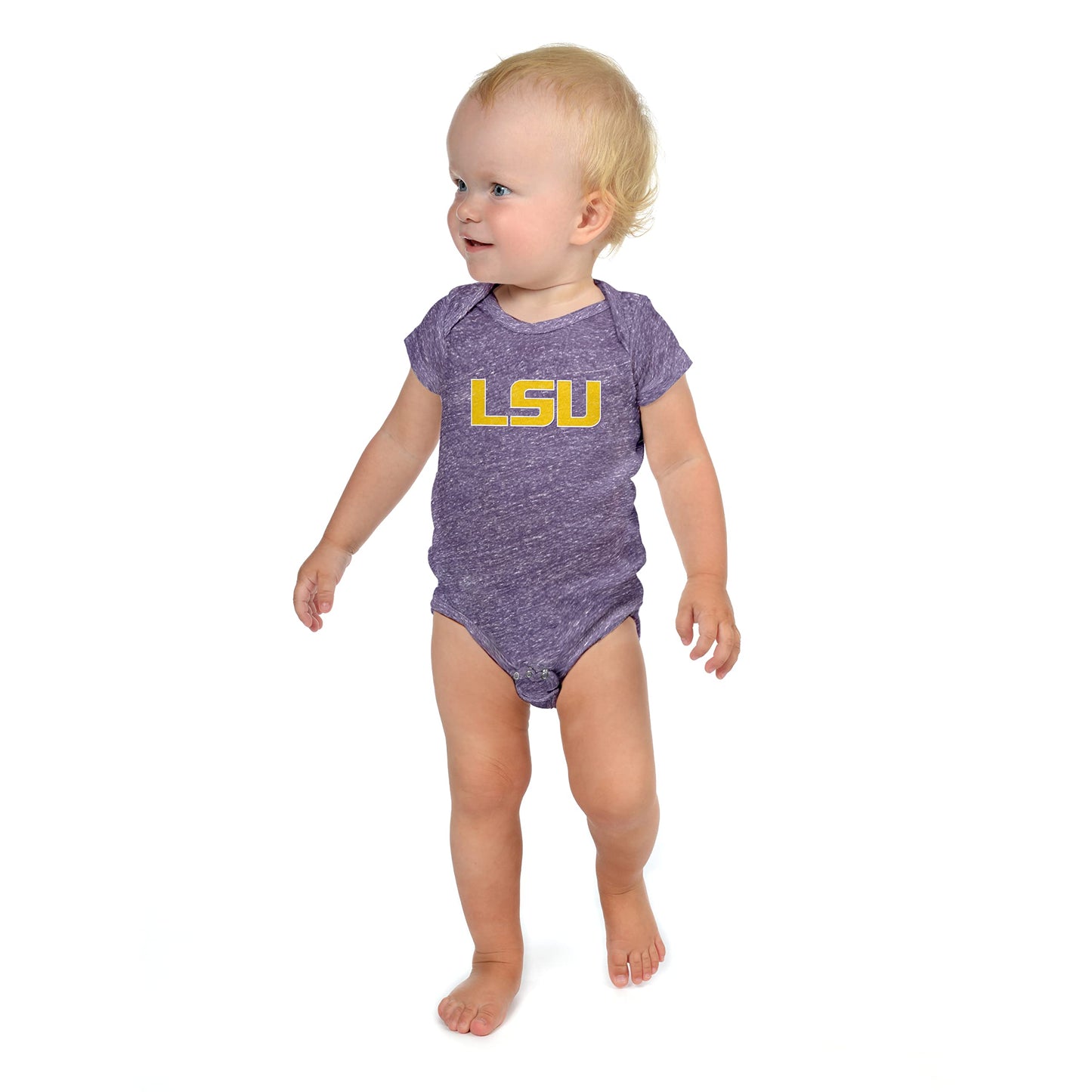 Little King NCAA Knobby Short Sleeve Romper Bodysuit-Big Logo