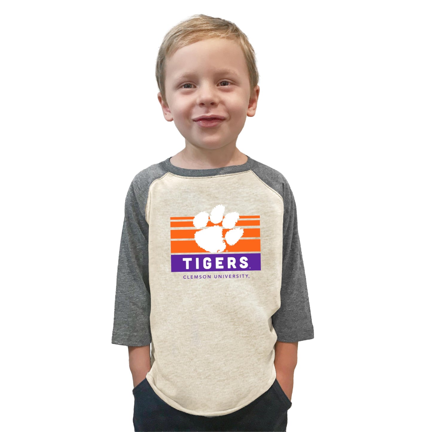 Little King NCAA Boys Toddler 3/4 Raglan T-Shirt-Team Logo Toddler