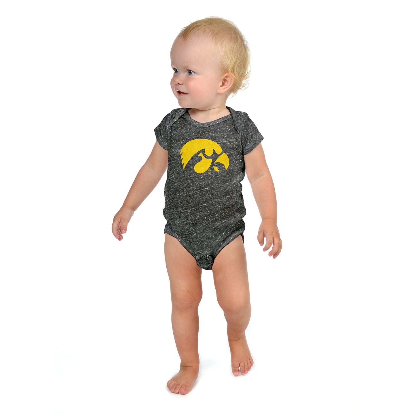 Little King NCAA Knobby Short Sleeve Romper Bodysuit-Big Logo