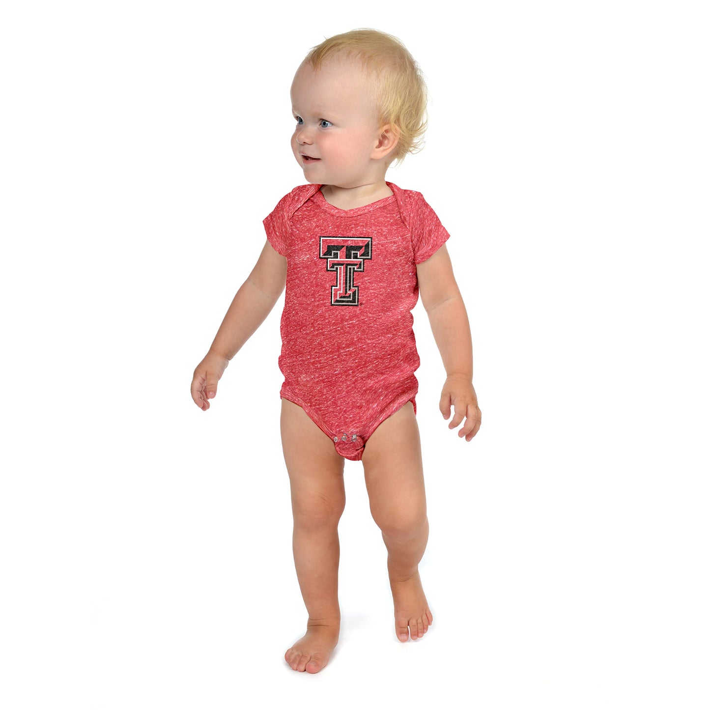 Little King NCAA Knobby Short Sleeve Romper Bodysuit-Big Logo