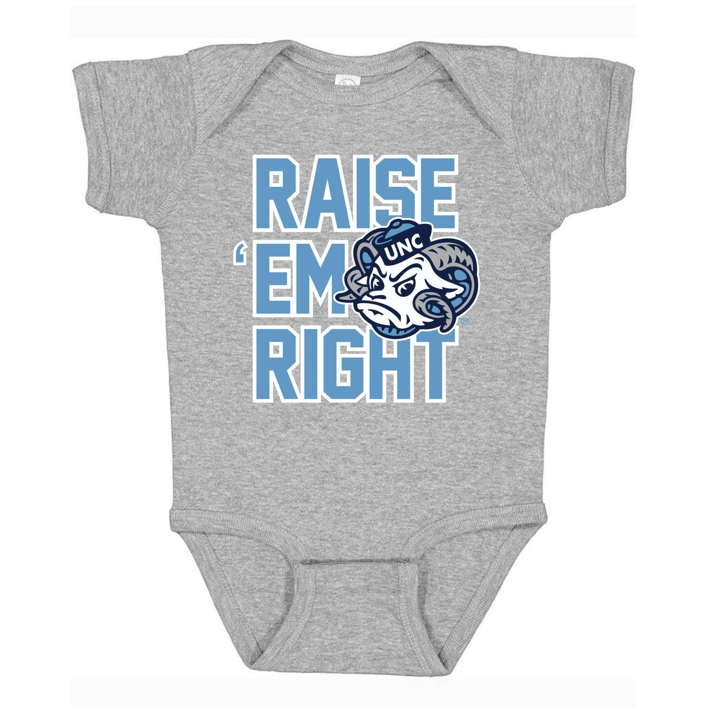 Little King NCAA Raise Em Right Short Sleeve Onesie Bodysuit-Infant