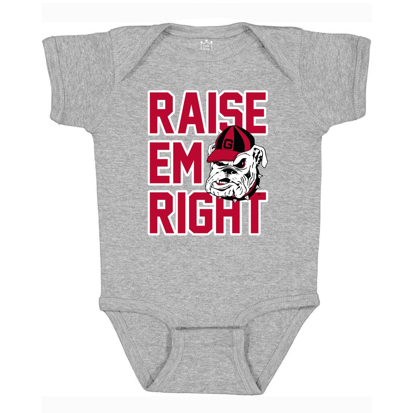 Little King NCAA Raise Em Right Short Sleeve Onesie Bodysuit-Infant