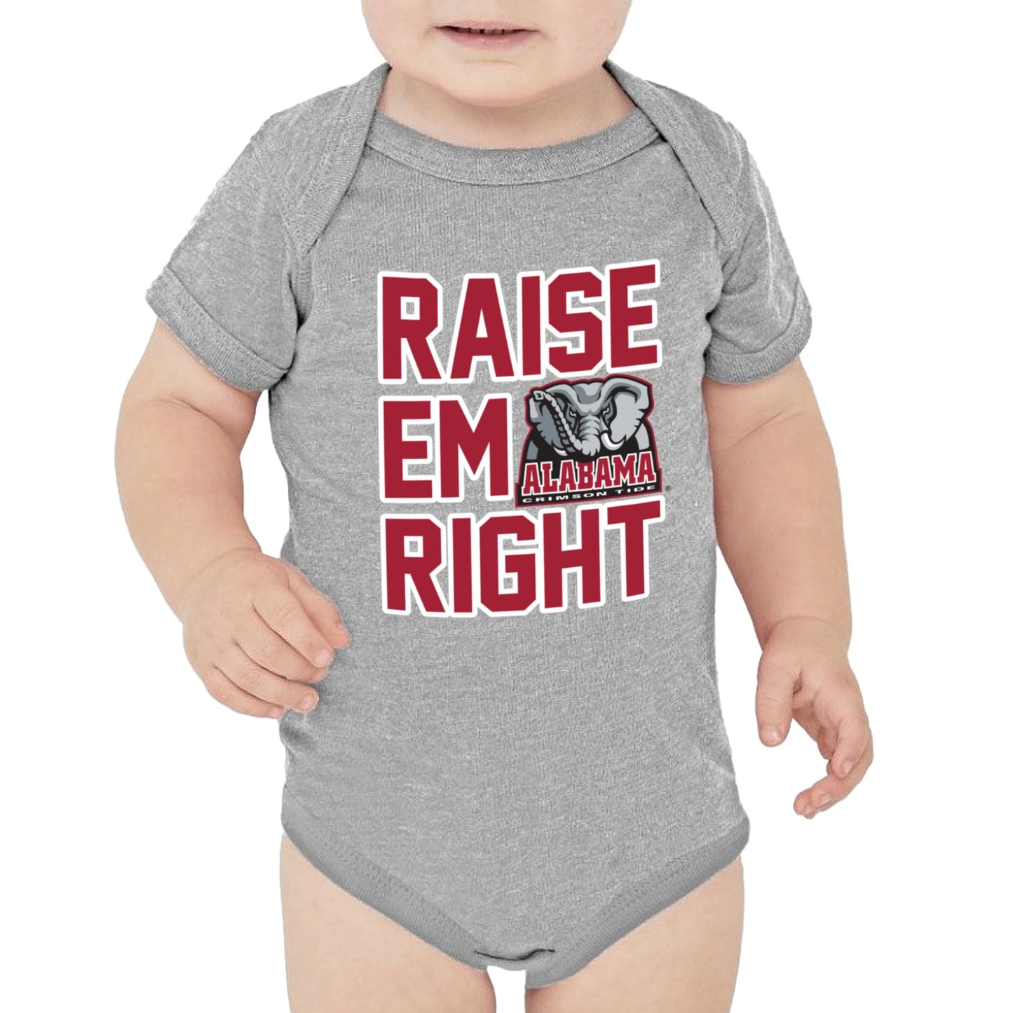 Little King NCAA Raise Em Right Short Sleeve Onesie Bodysuit-Infant