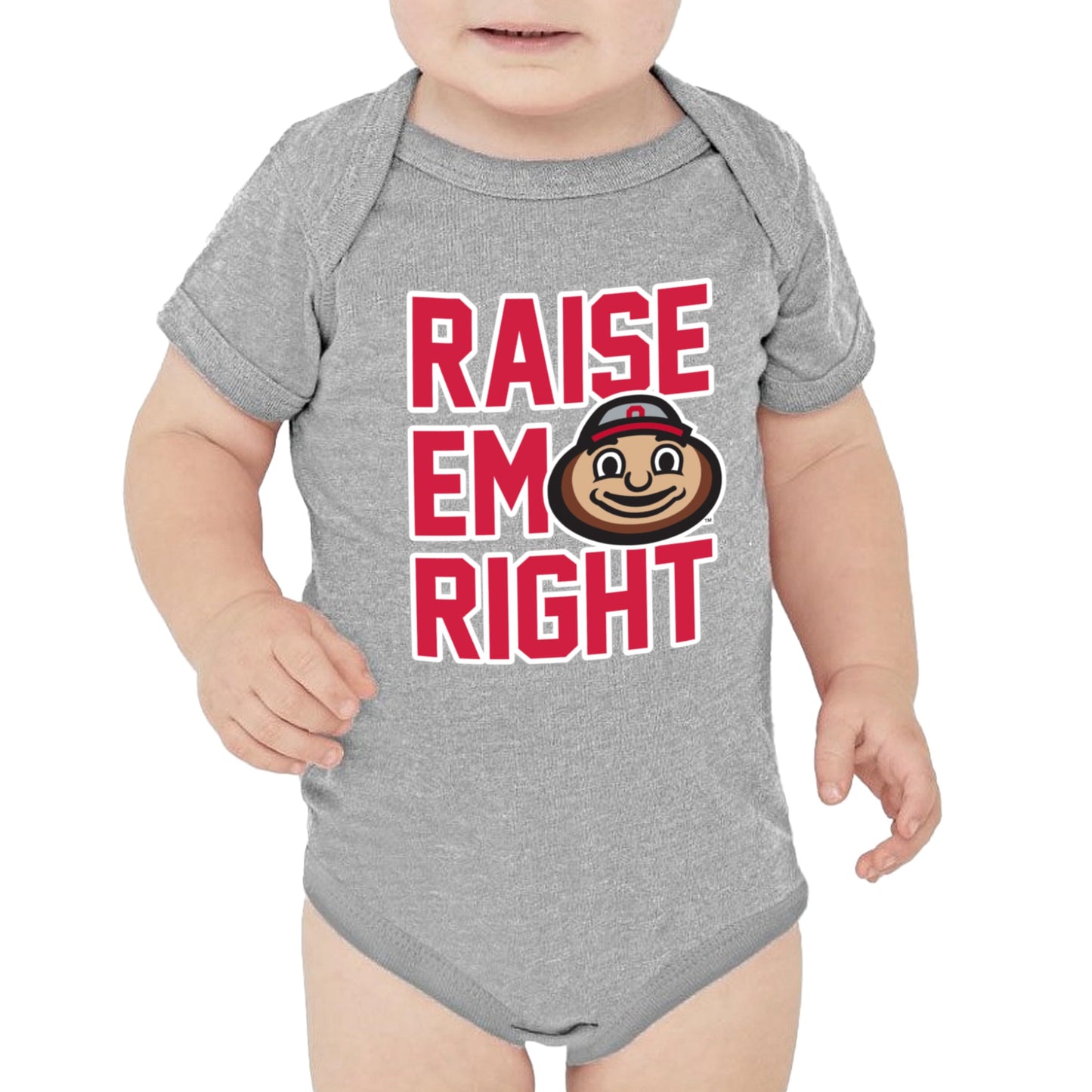 Little King NCAA Raise Em Right Short Sleeve Onesie Bodysuit-Infant