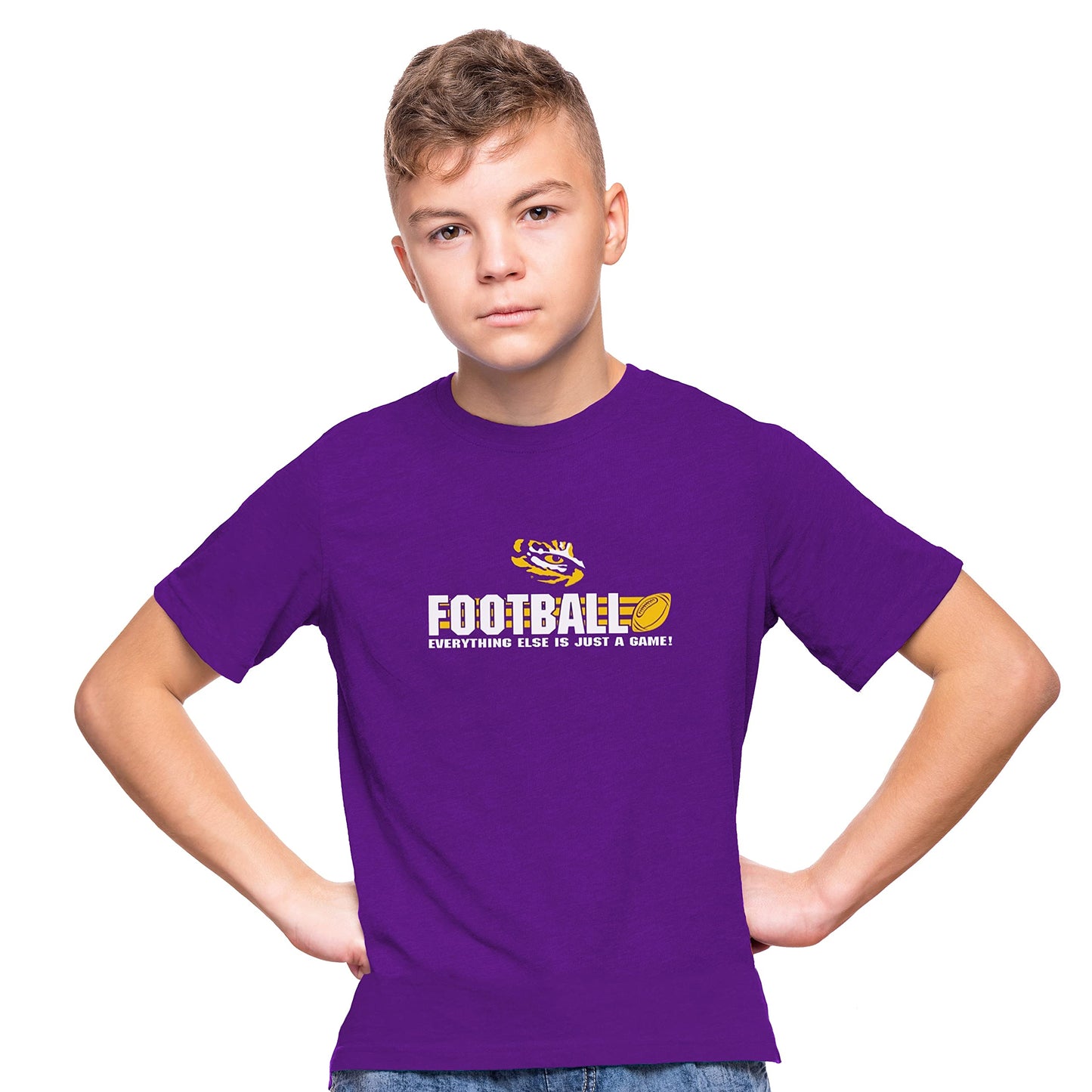 Little King NCAA Boys Youth College Football Short Sleeve Tee-Team Colors