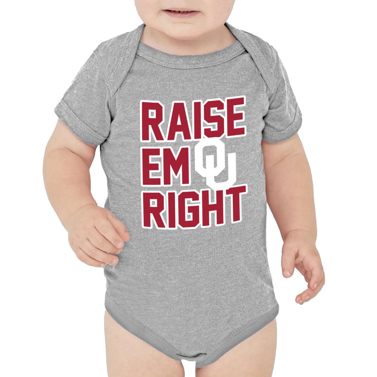 Little King NCAA Raise Em Right Short Sleeve Onesie Bodysuit-Infant