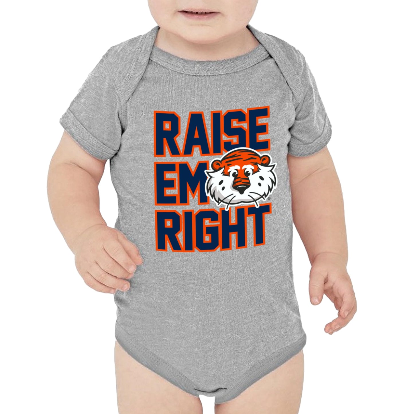 Little King NCAA Raise Em Right Short Sleeve Onesie Bodysuit-Infant