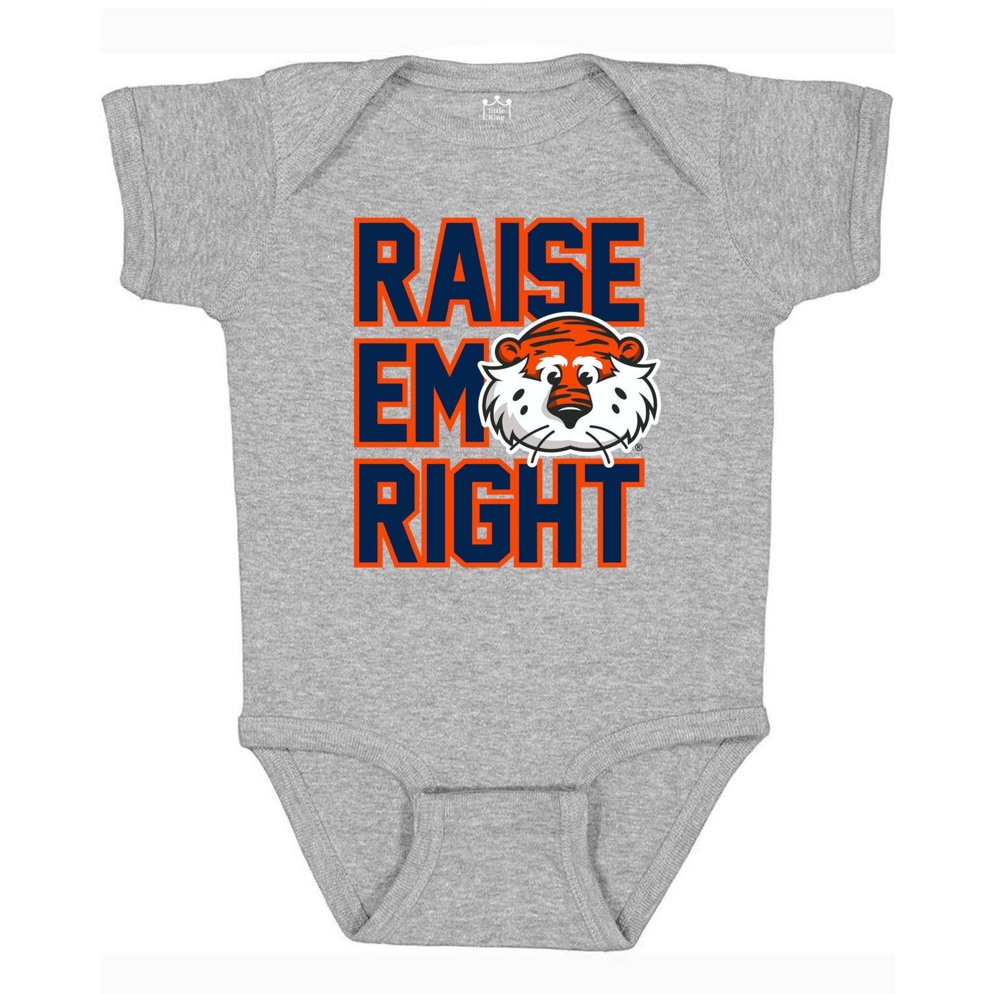 Little King NCAA Raise Em Right Short Sleeve Onesie Bodysuit-Infant