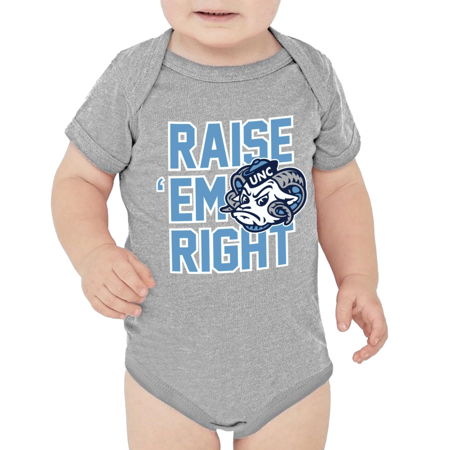 Little King NCAA Raise Em Right Short Sleeve Onesie Bodysuit-Infant