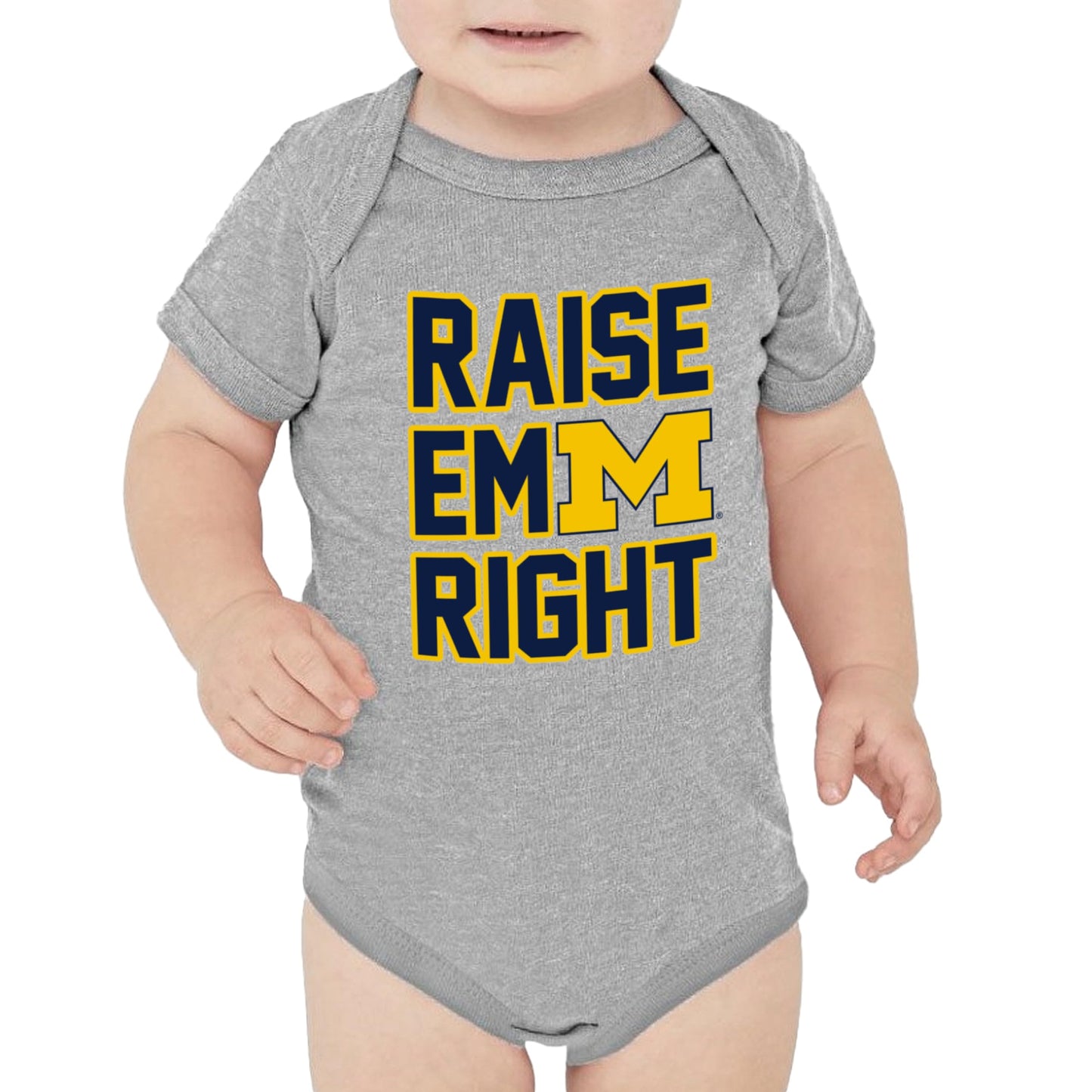 Little King NCAA Raise Em Right Short Sleeve Onesie Bodysuit-Infant