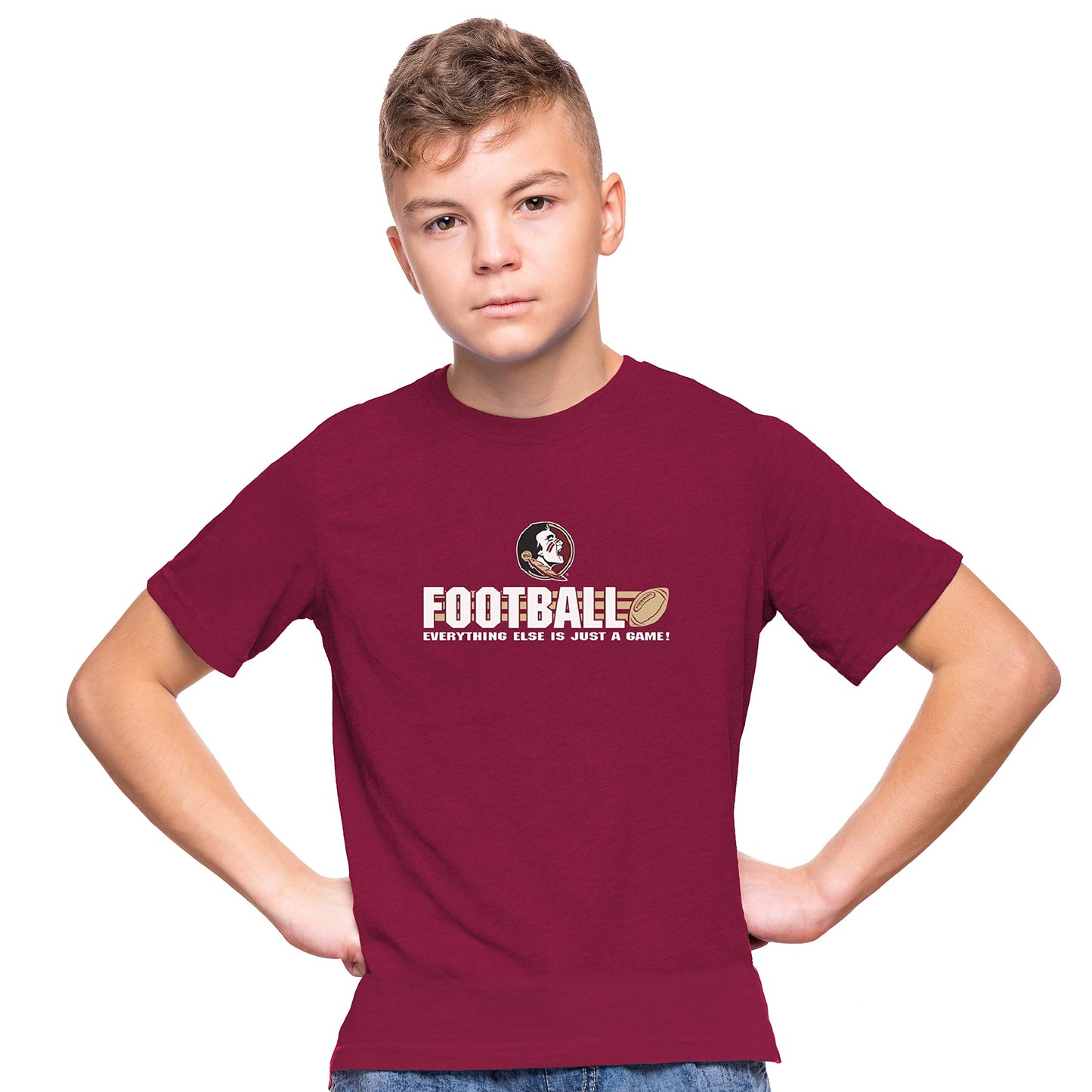 Little King NCAA Boys Youth College Football Short Sleeve Tee-Team Colors