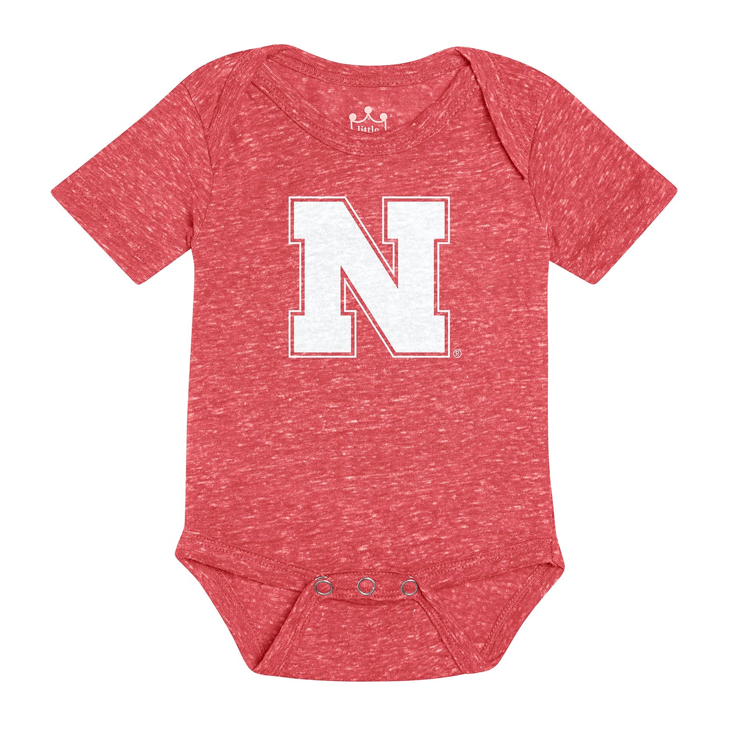 Little King NCAA Knobby Short Sleeve Romper Bodysuit-Big Logo