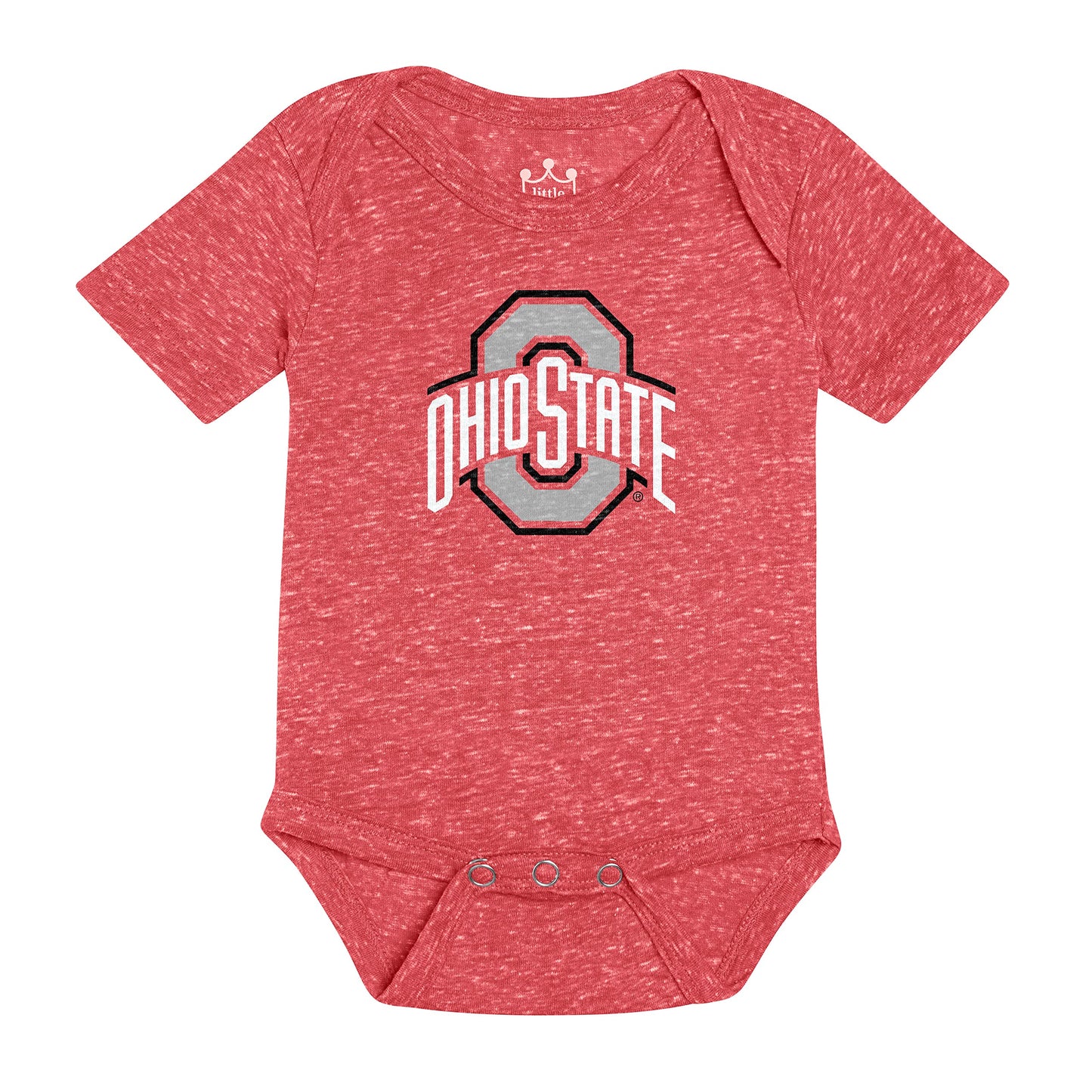 Little King NCAA Knobby Short Sleeve Romper Bodysuit-Big Logo