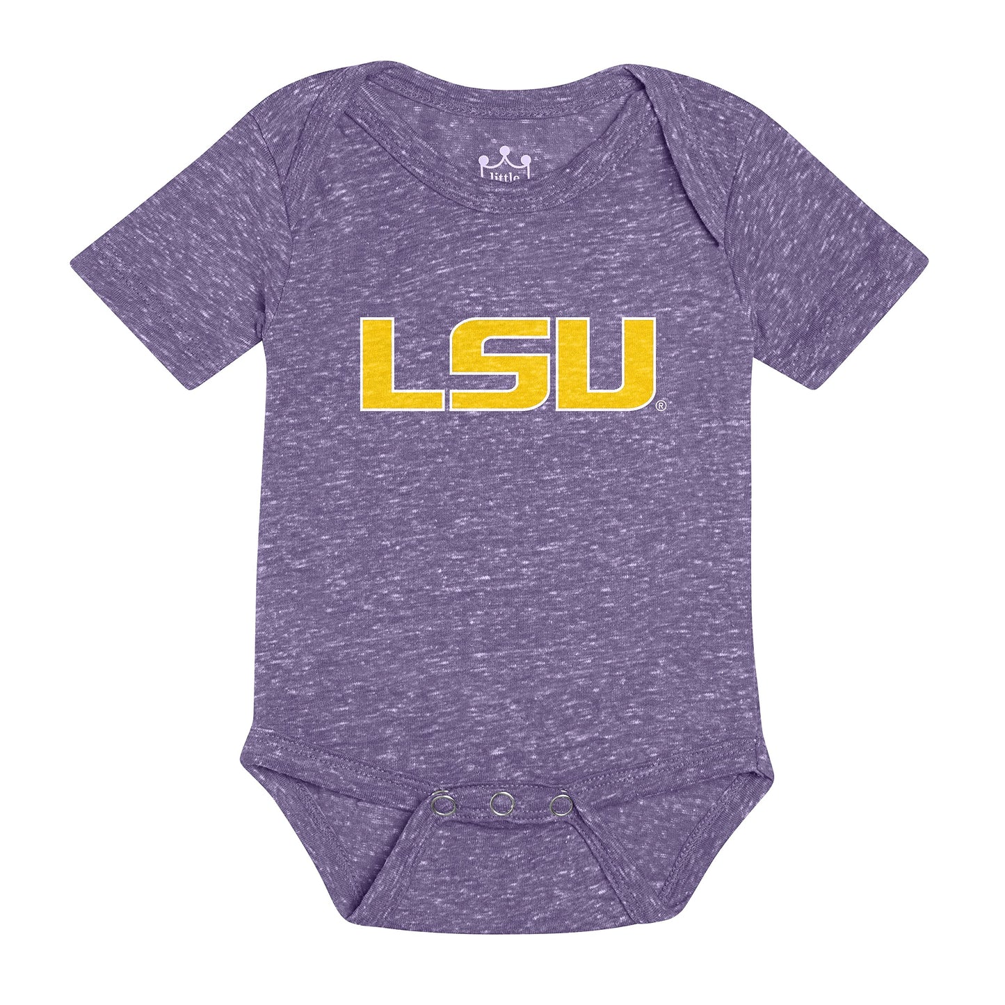 Little King NCAA Knobby Short Sleeve Romper Bodysuit-Big Logo
