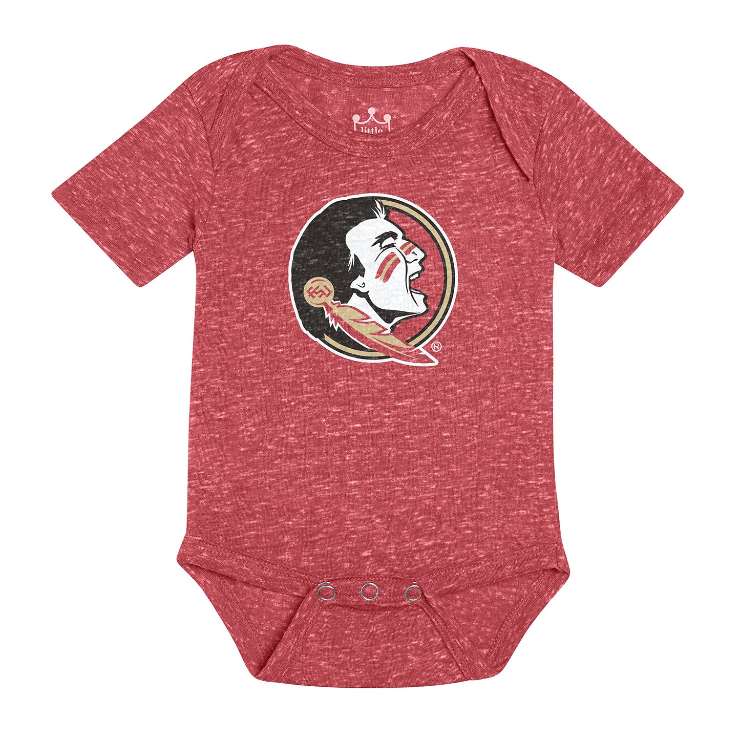 Little King NCAA Knobby Short Sleeve Romper Bodysuit-Big Logo