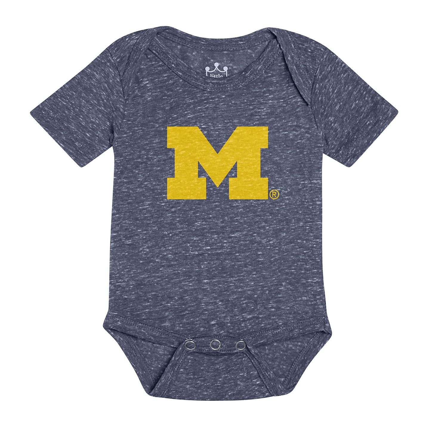 Little King NCAA Knobby Short Sleeve Romper Bodysuit-Big Logo