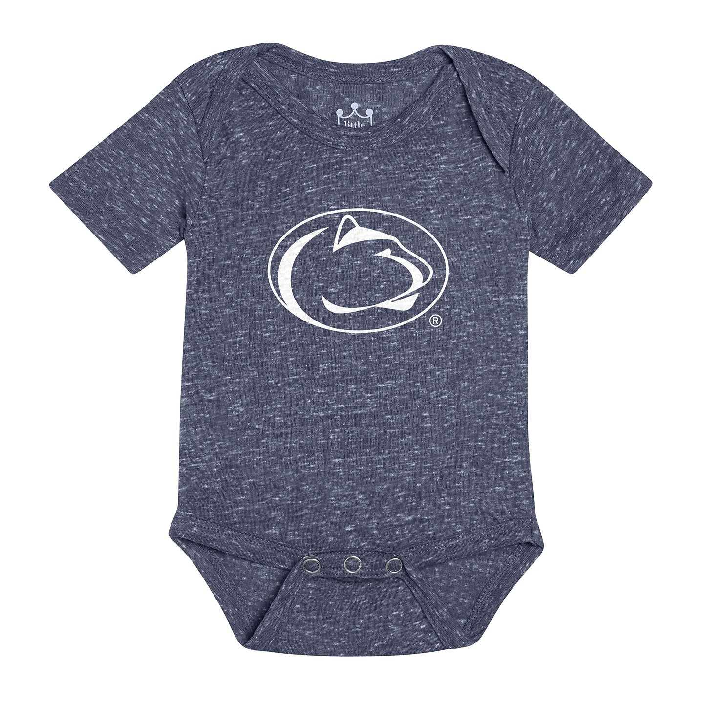 Little King NCAA Knobby Short Sleeve Romper Bodysuit-Big Logo