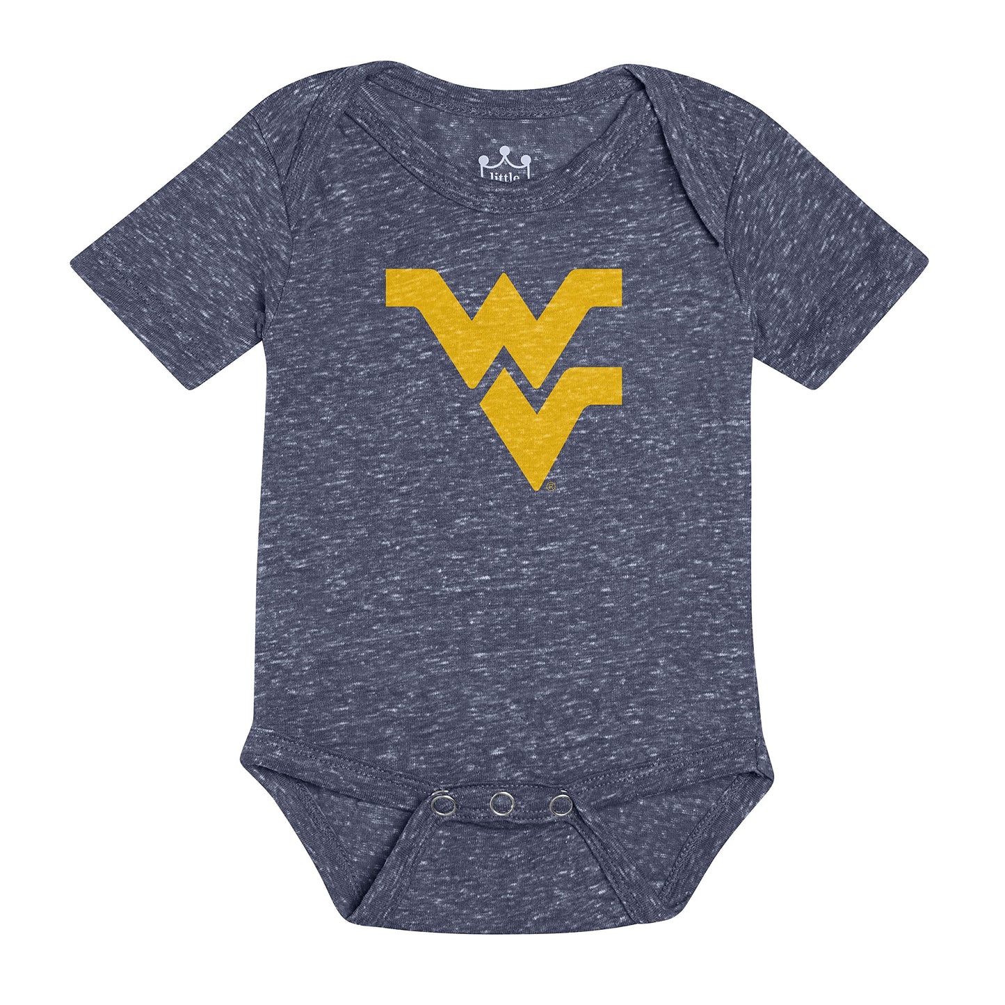 Little King NCAA Knobby Short Sleeve Romper Bodysuit-Big Logo
