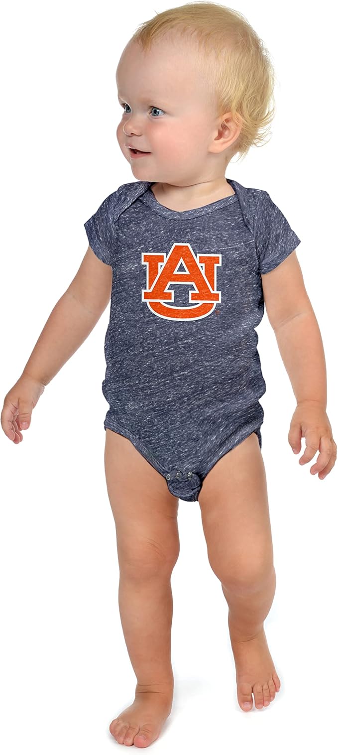 Little King NCAA Knobby Short Sleeve Romper Bodysuit-Big Logo