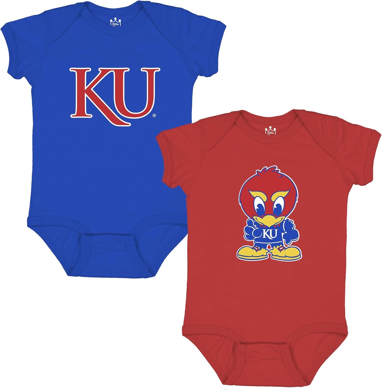 Little King NCAA Onesie 2 Pack Short Sleeve-100% Cotton Infants