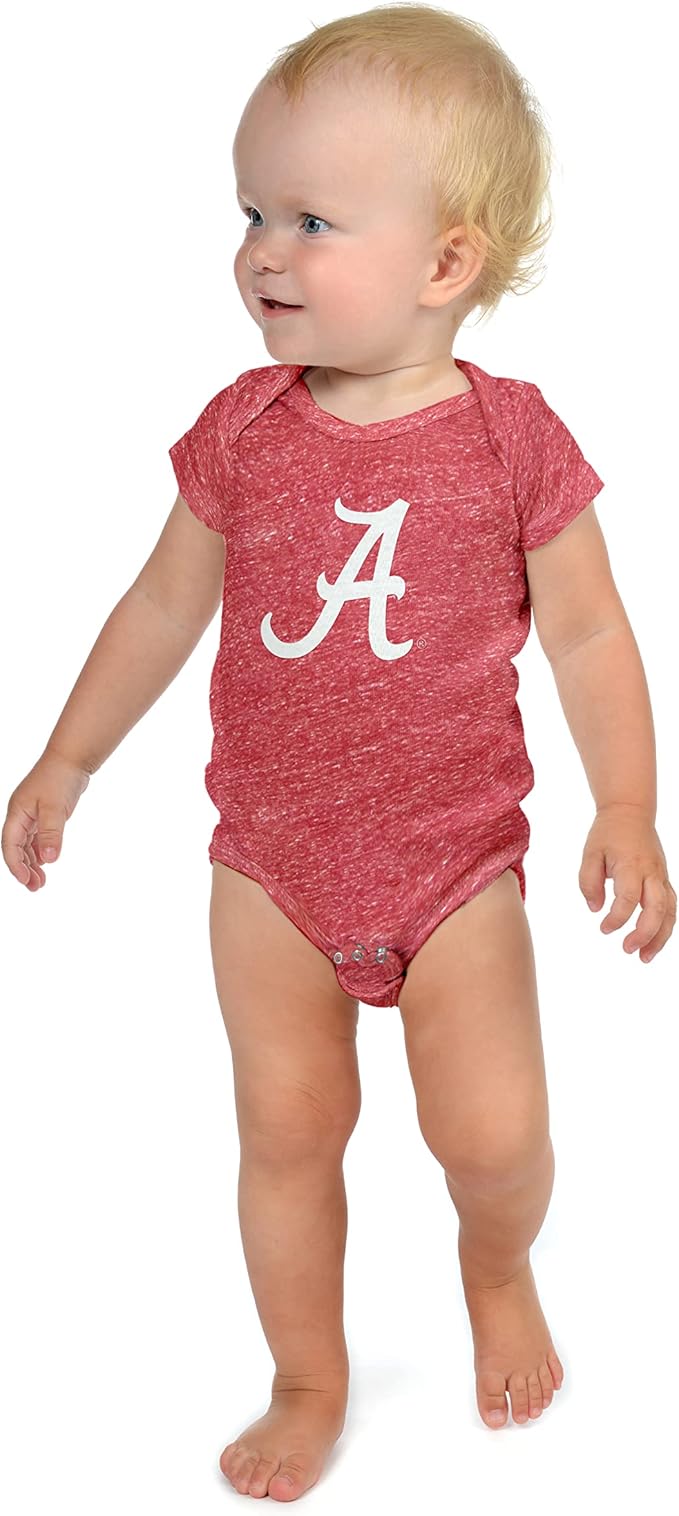 Little King NCAA Knobby Short Sleeve Romper Bodysuit-Big Logo