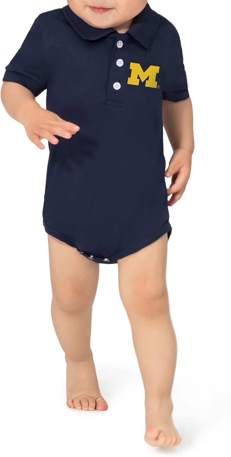 Little King NCAA Short Sleeve Poly-Tech Infant Polo Onesie -Infant Sizes 6M 12M 18M 2T