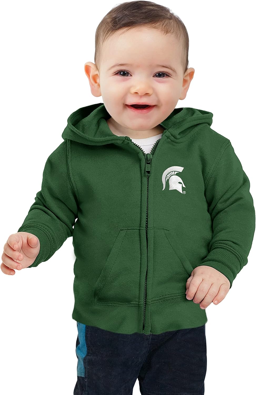 Little King NCAA Boys/Girls Infant Full Zip Cotton Fleece Hoodie Sweatshirt with Embroidered Team Logo