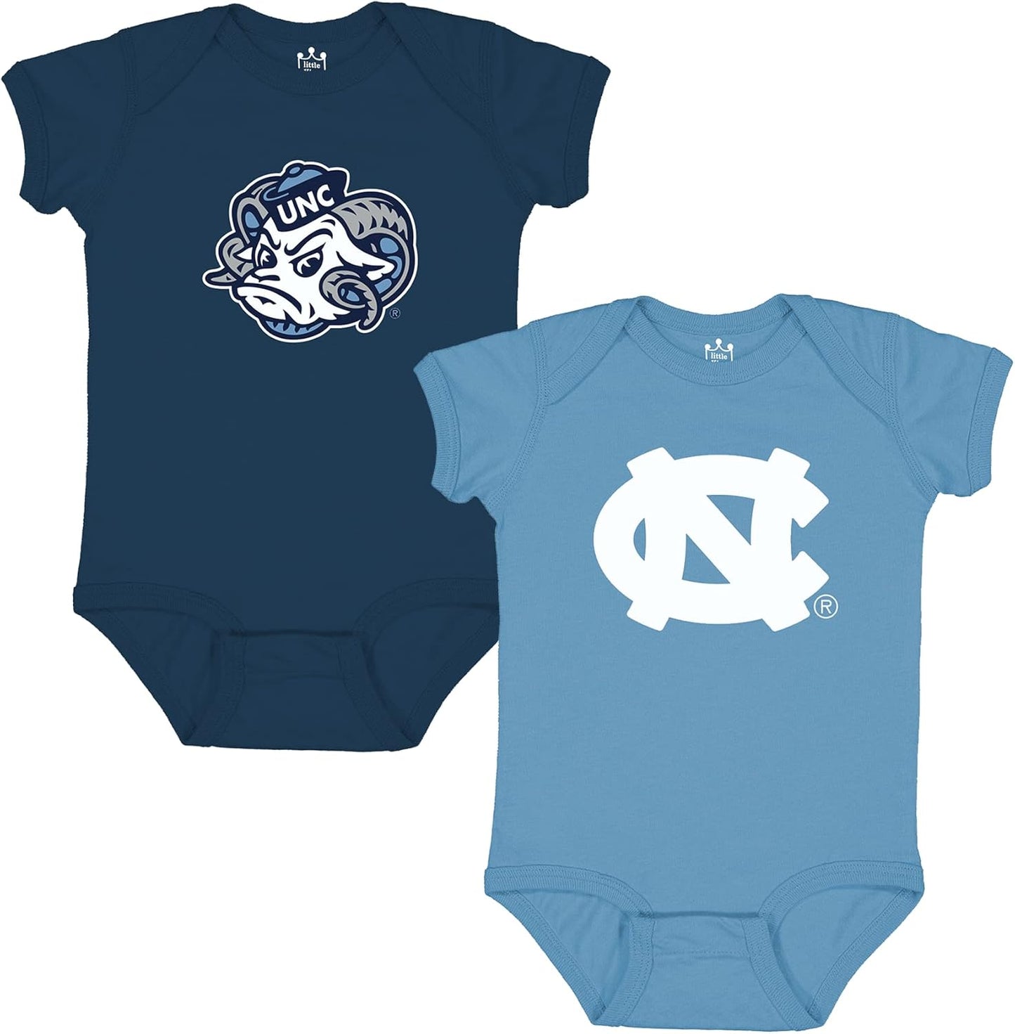 Little King NCAA Onesie 2 Pack Short Sleeve-100% Cotton Infants