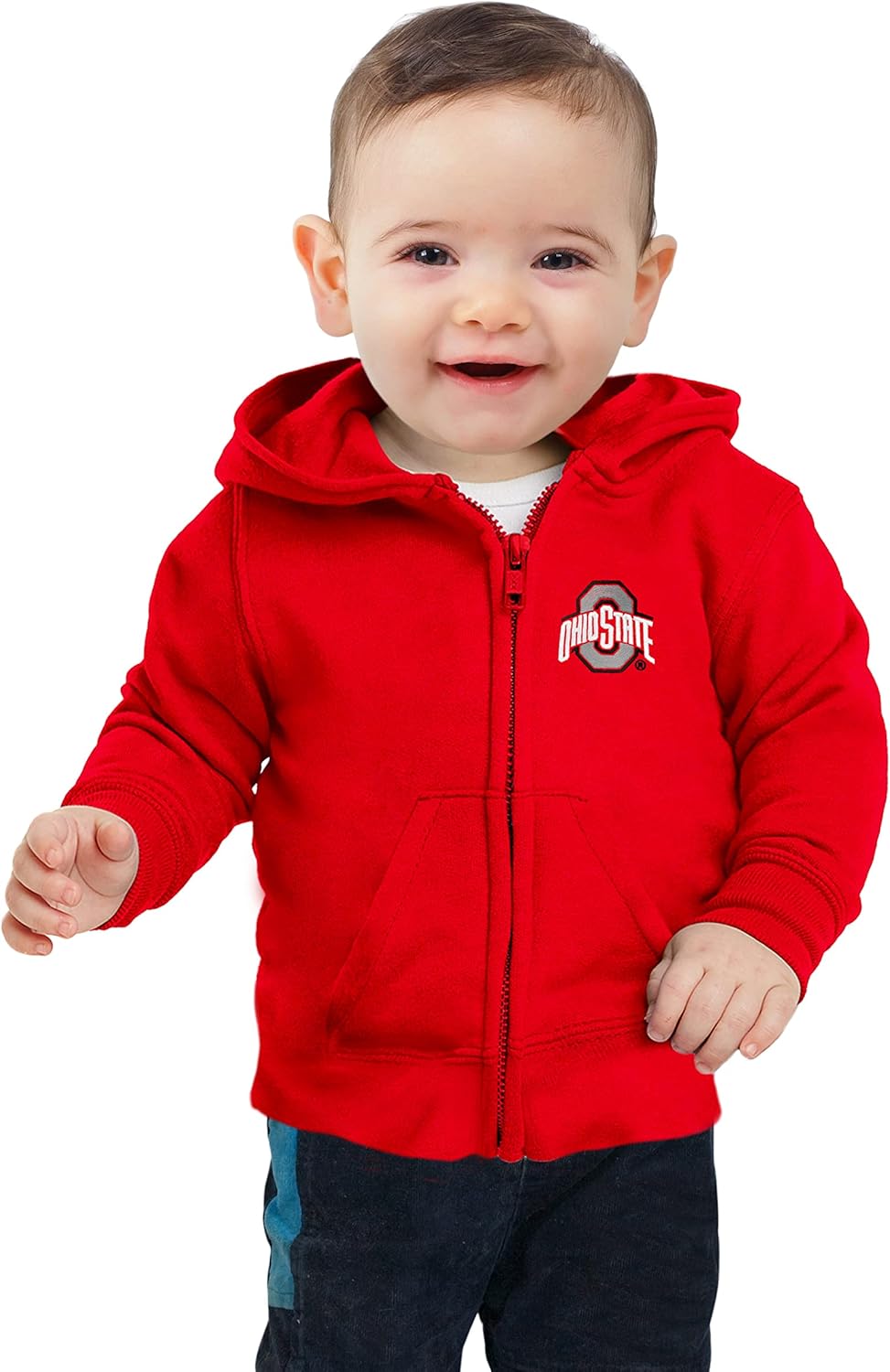 Little King NCAA Boys/Girls Infant Full Zip Cotton Fleece Hoodie Sweatshirt with Embroidered Team Logo