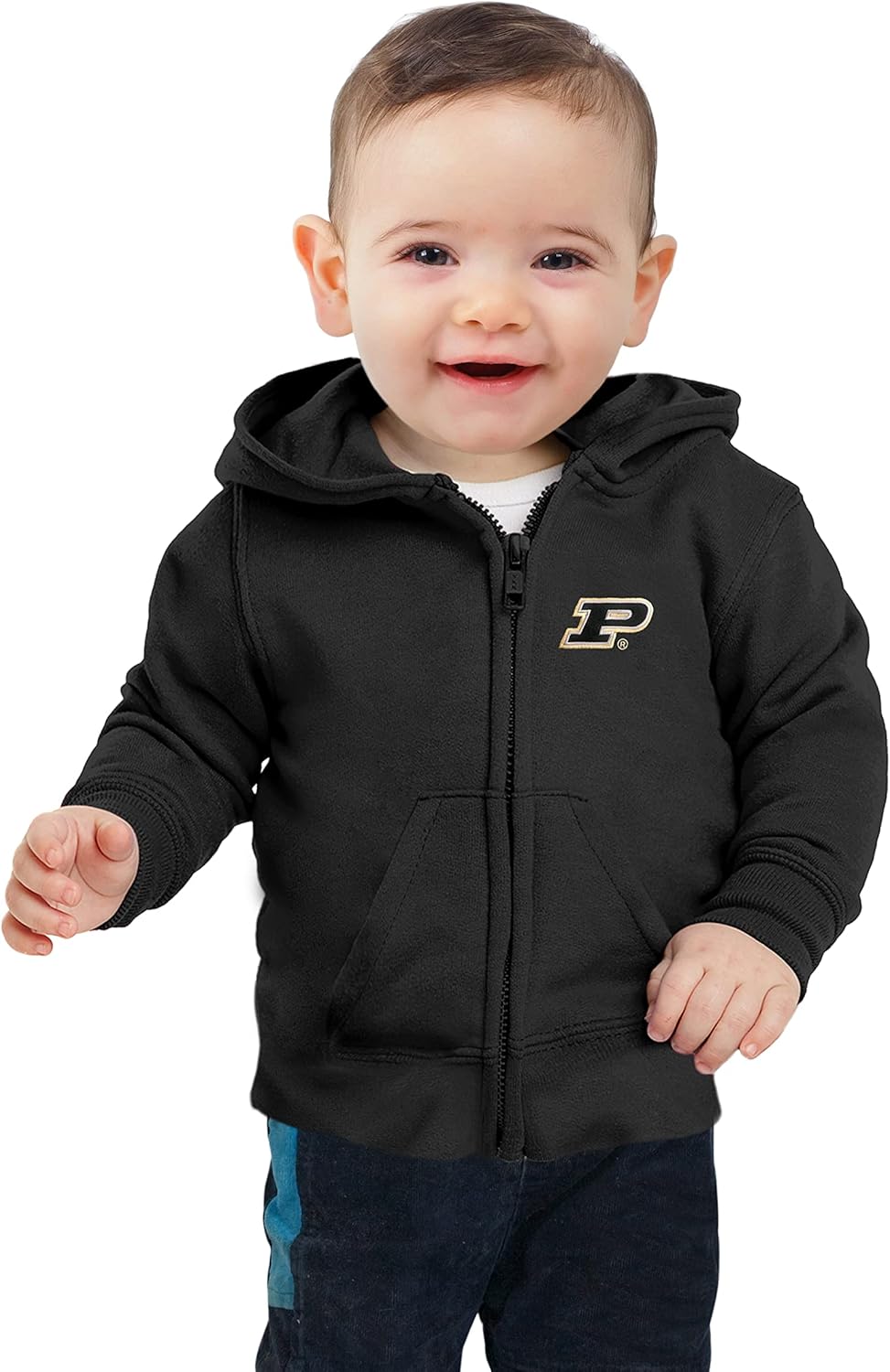 Little King NCAA Boys/Girls Infant Full Zip Cotton Fleece Hoodie Sweatshirt with Embroidered Team Logo