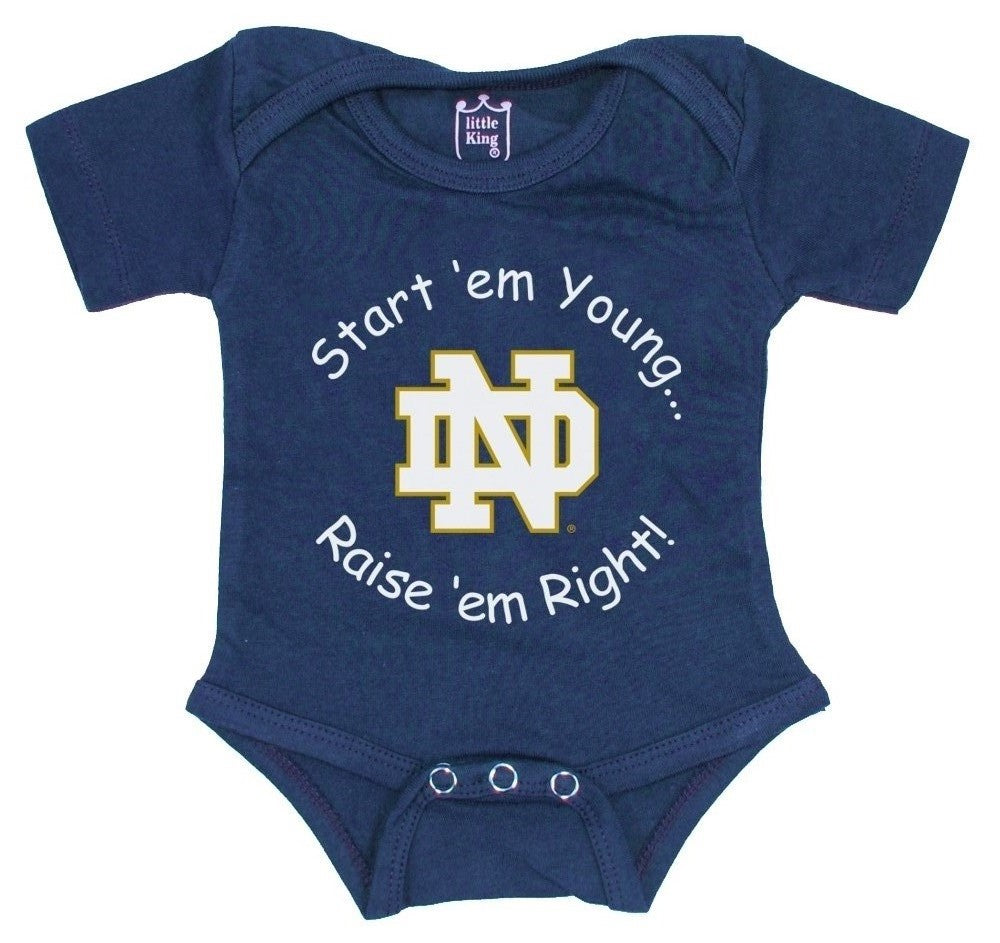 Little King NCAA Short Sleeve-Raise Em Right Bodysuit Romper-Infant Sizes 0-3M 6M 12M 18M