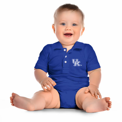 Little King NCAA Short Sleeve Polo Bodysuit Romper -Newborn and Infant Sizes