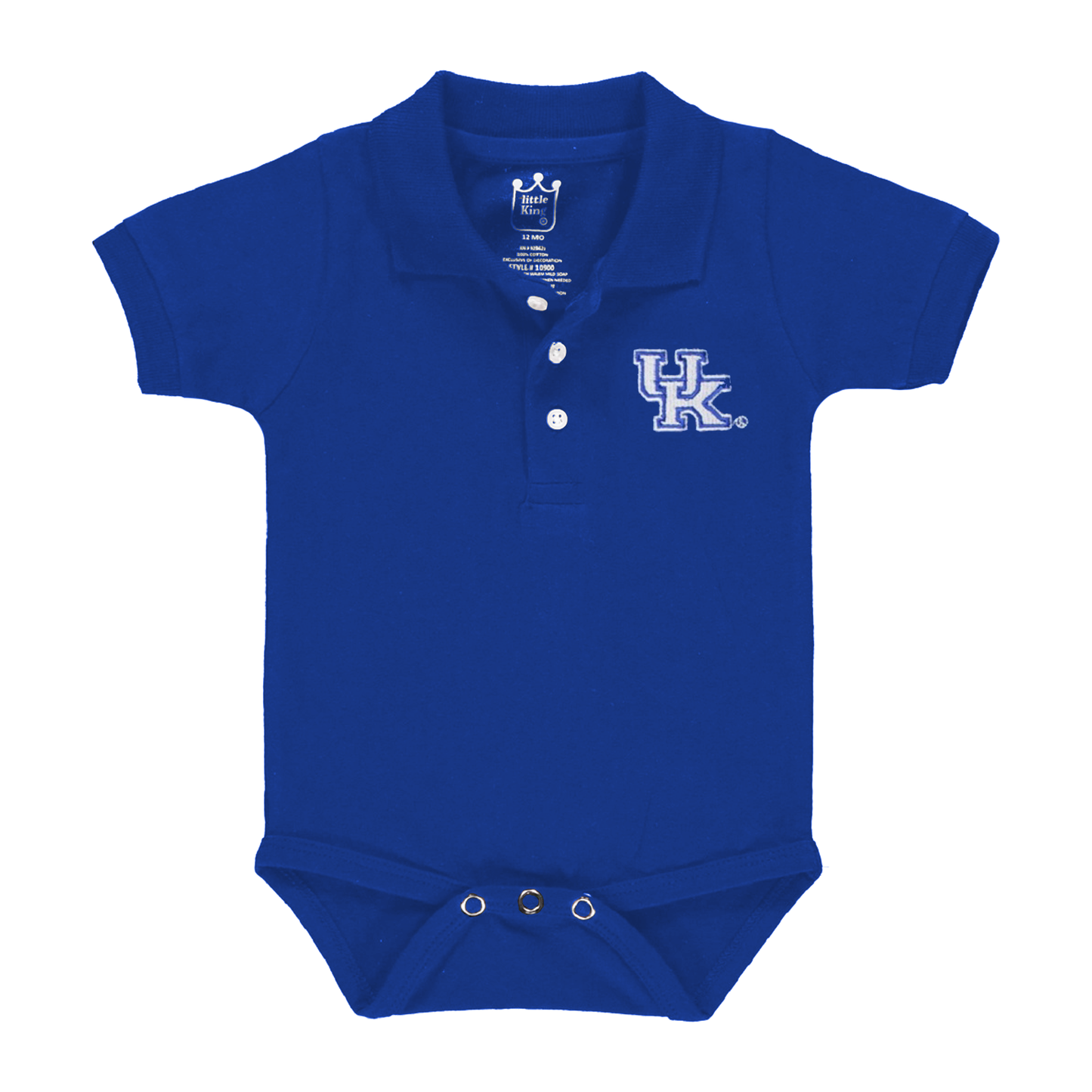 Little King NCAA Short Sleeve Polo Bodysuit Romper -Newborn and Infant Sizes