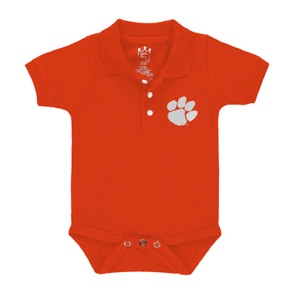 Little King NCAA Short Sleeve Polo Bodysuit Romper - Newborn and Infant Sizes