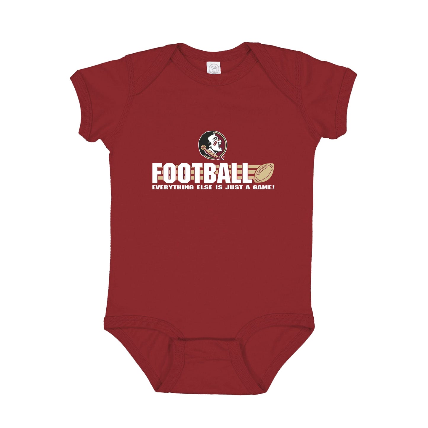 Little King NCAA Short Sleeve College Football Onesie Bodysuit-100% Cotton