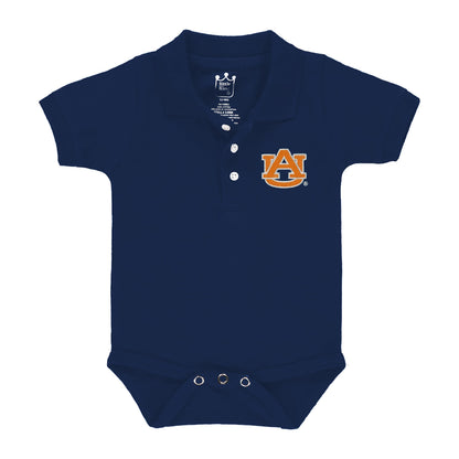 Little King NCAA Short Sleeve Polo Bodysuit Romper - Newborn and Infant Sizes