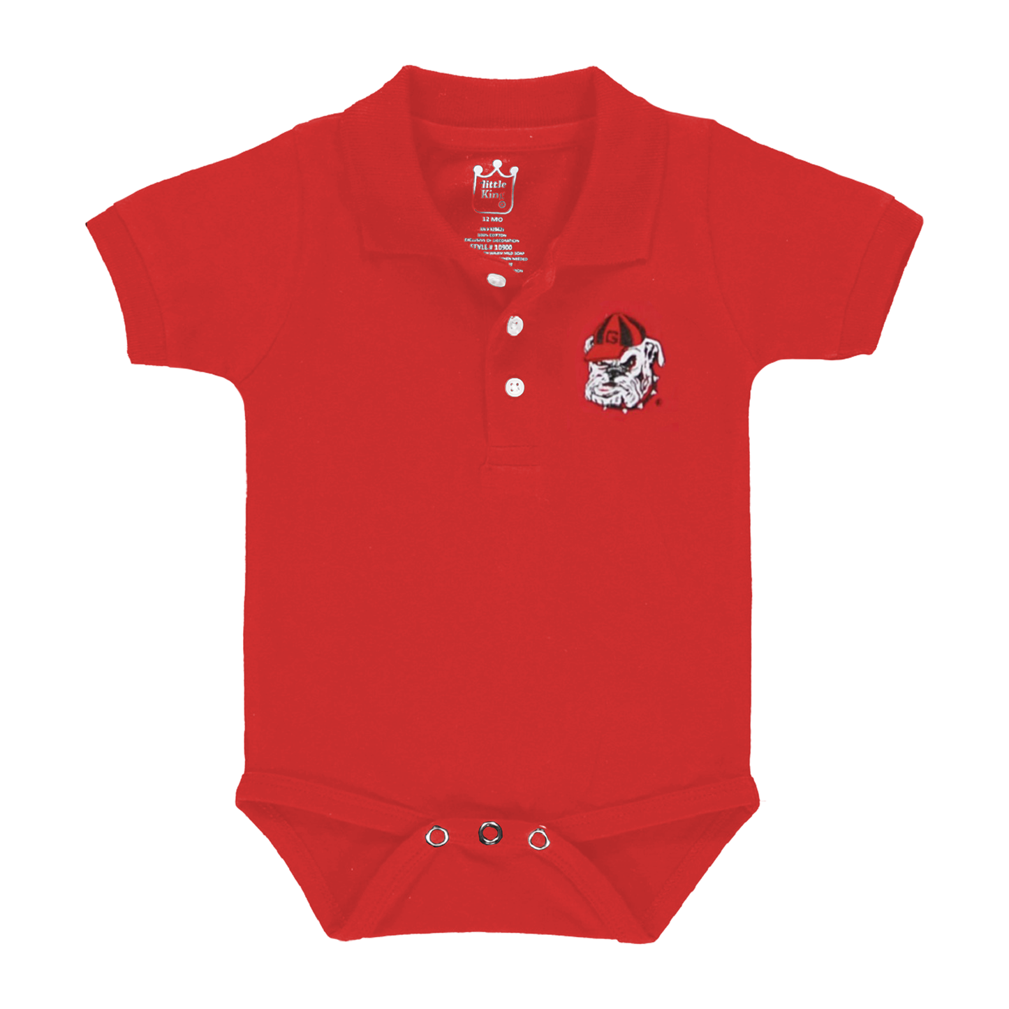 Little King NCAA Short Sleeve Polo Bodysuit Romper -Newborn and Infant Sizes