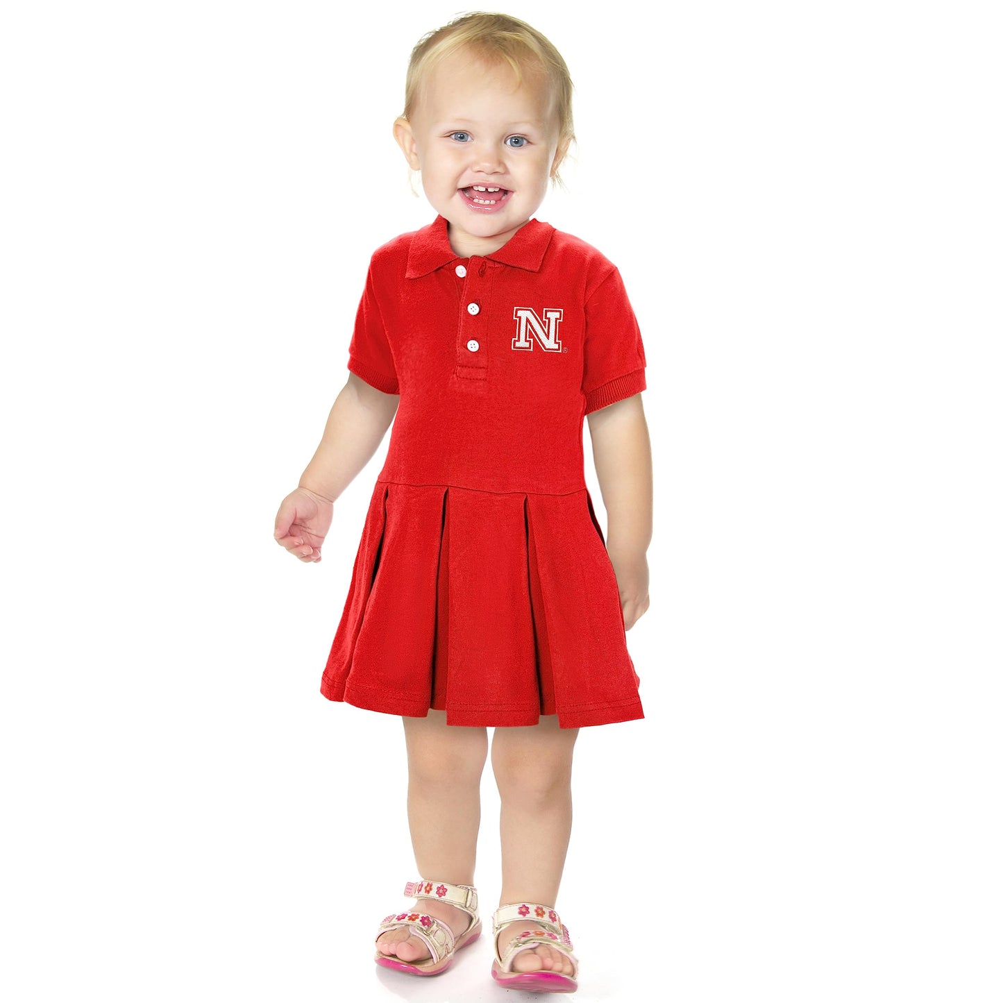 Little King NCAA Short Sleeve Infant and Toddler Girls Polo Dress-100% Cotton-Newborn and Infant