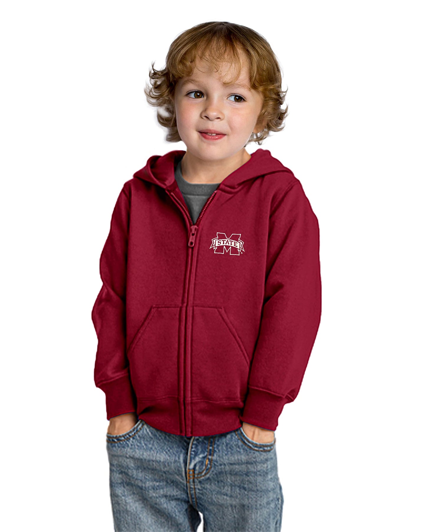 Little King NCAA Boys/Girls Toddler Full Zip Fleece Hoodie Sweatshirt with Embroidered Team Logo